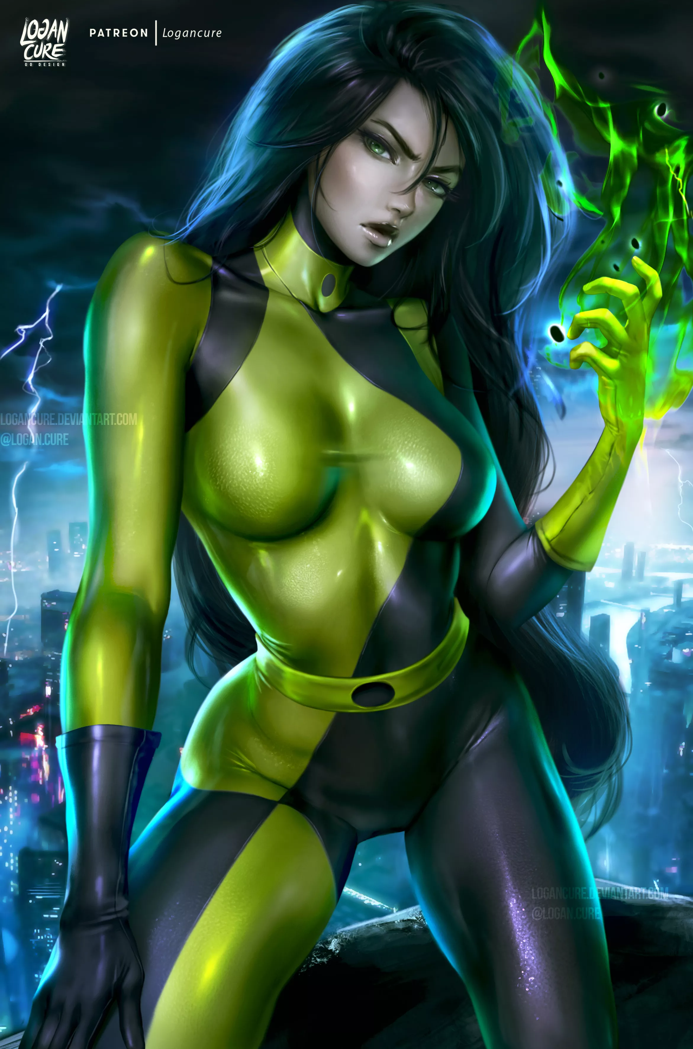 Shego Looking Over The Cityscape (Logan Cure ) [Kim Possible]