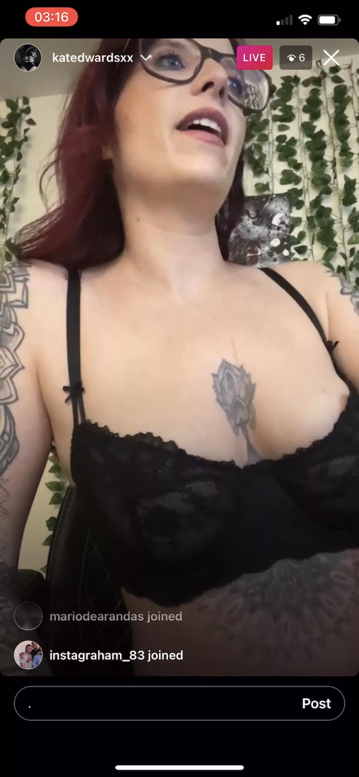 Sheâ€™s live now on IG live nip slip happening