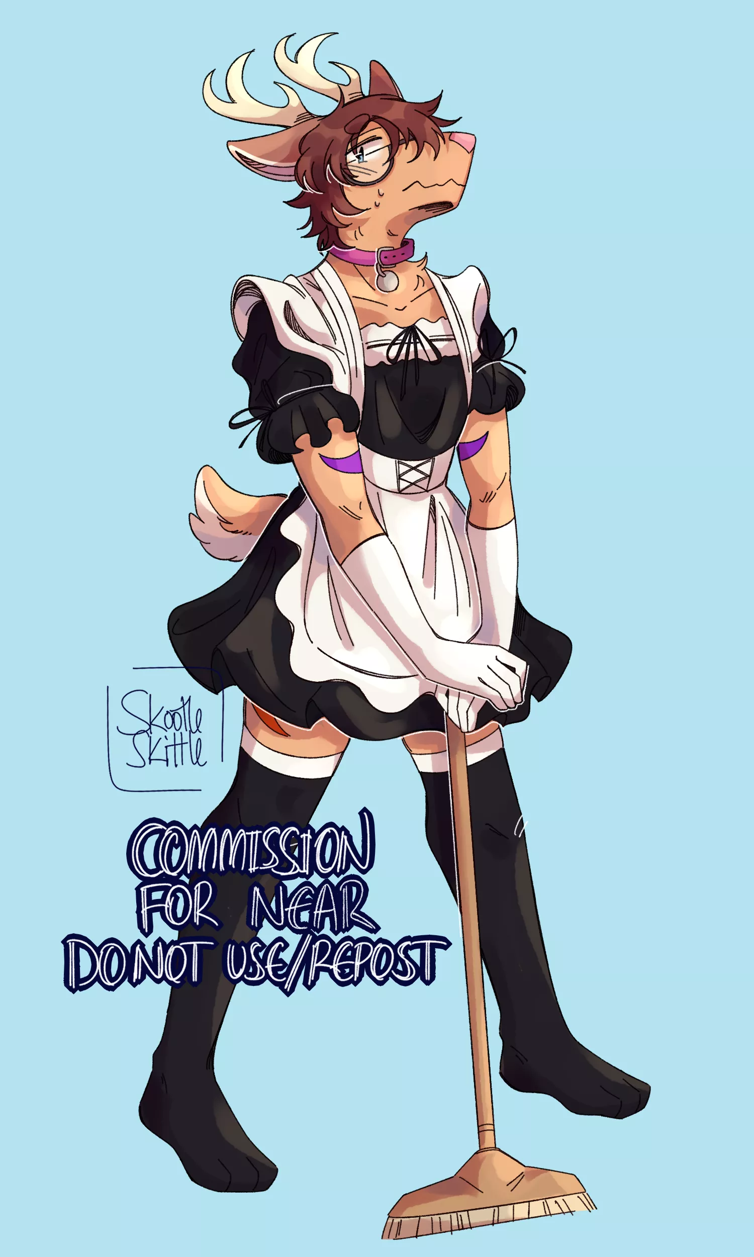 shy maid [art by me @skootleskittle everywhere!]