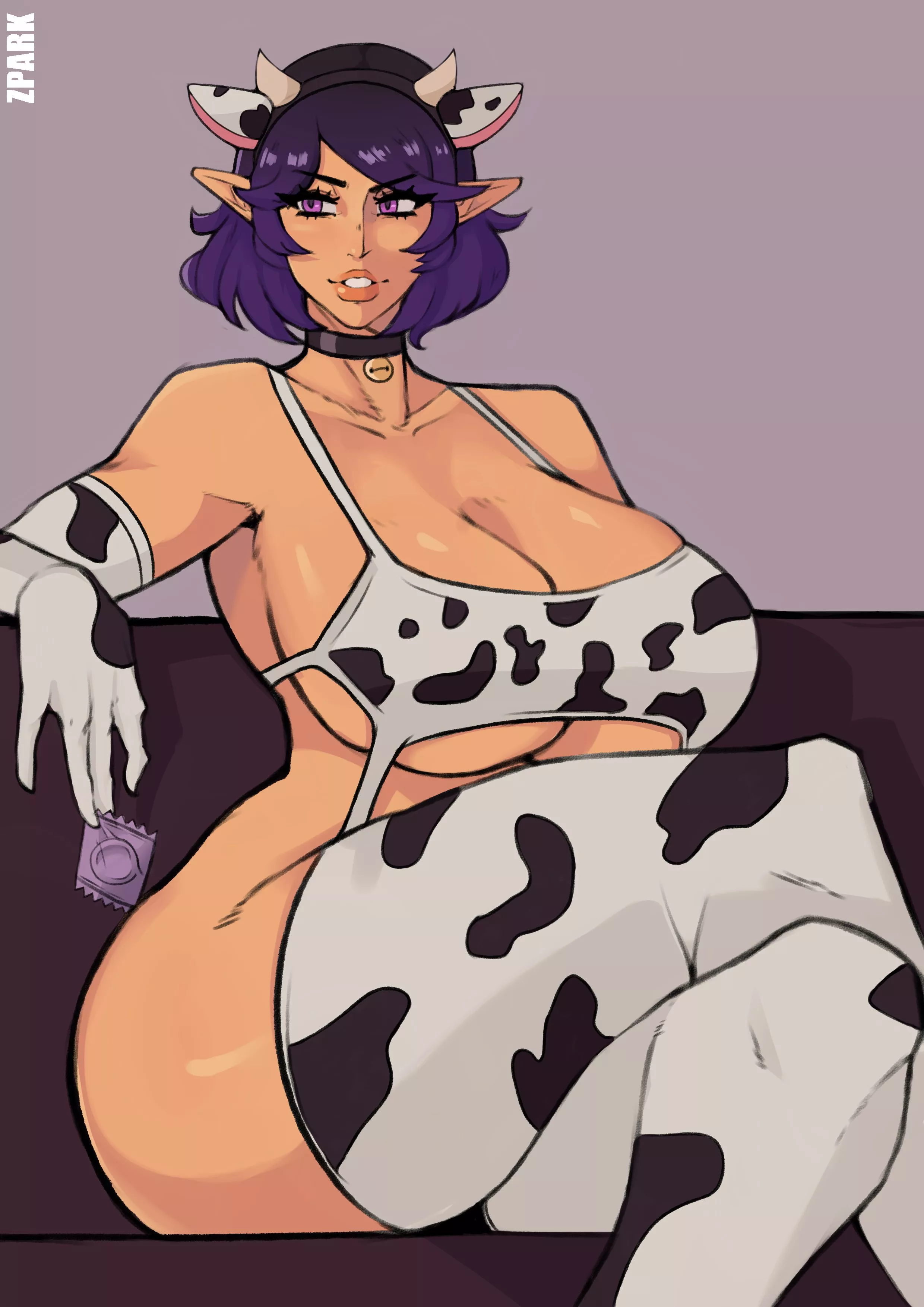 Skye in a cow bikini (zpark)