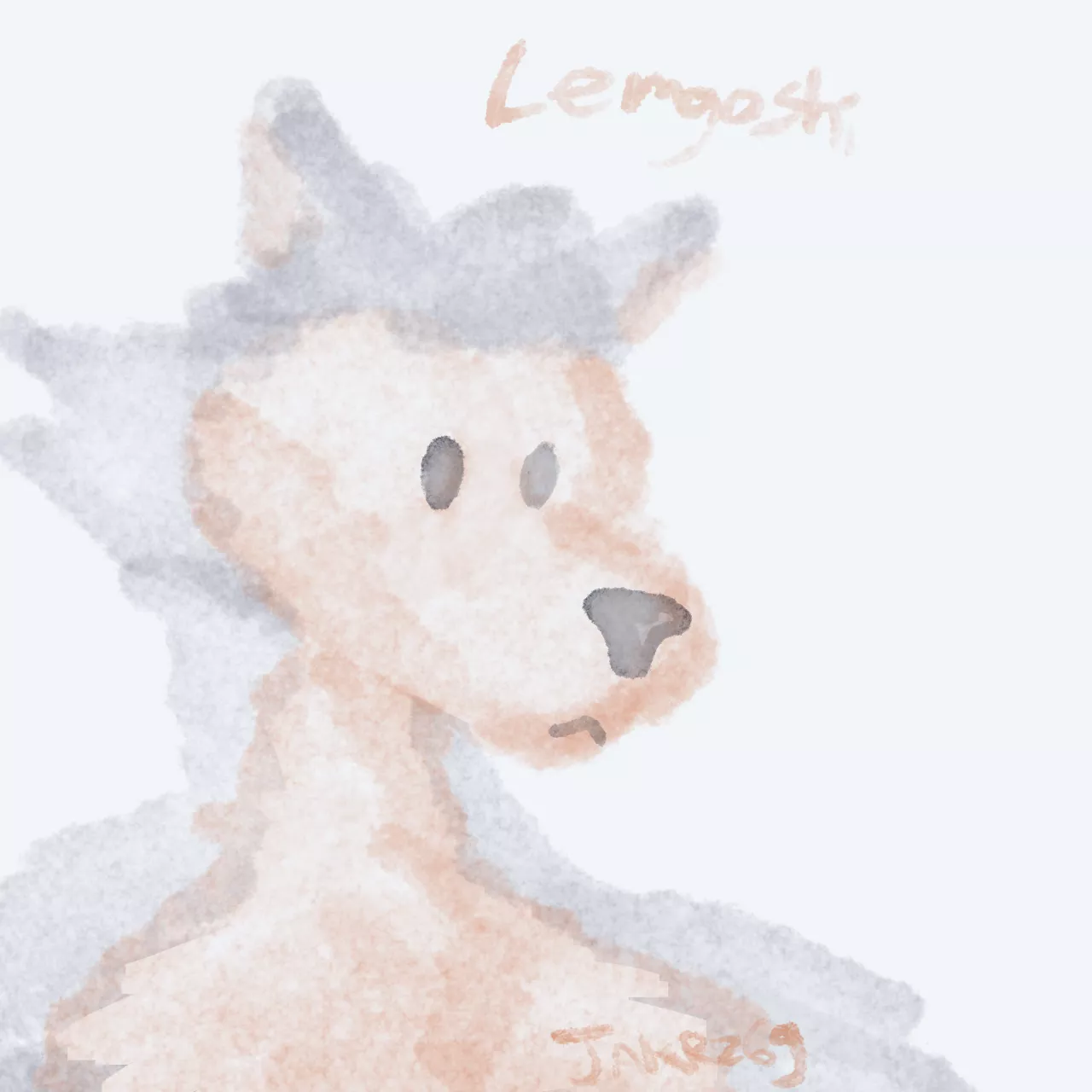 Smol Legoshi doodle testing watercolor brush (Art by me)