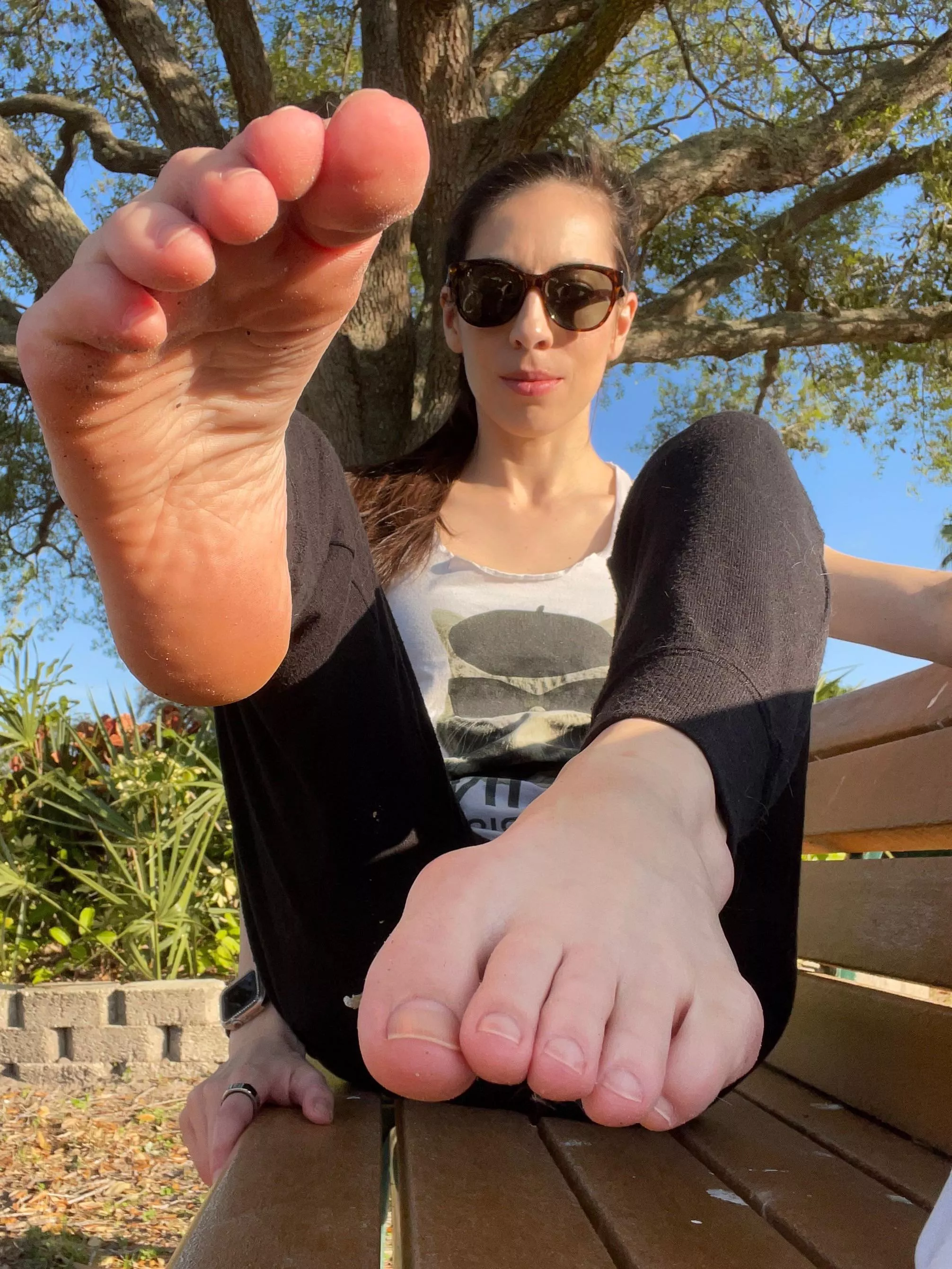 Sneaky sweaty soles outside