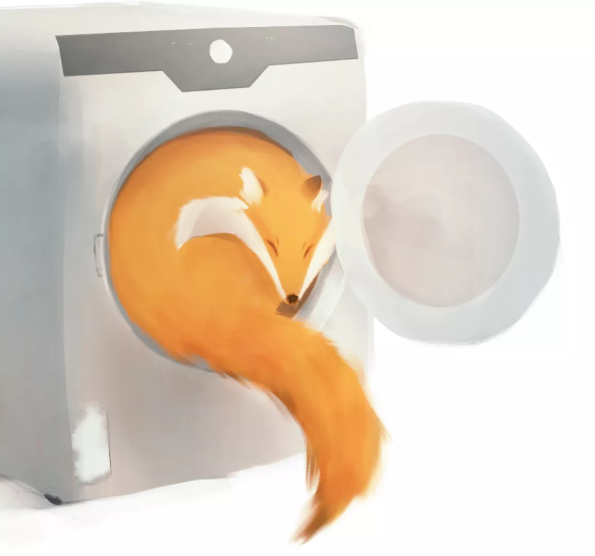 So I drew a fox in a washing machine. Yes, that's how I spent my free time.