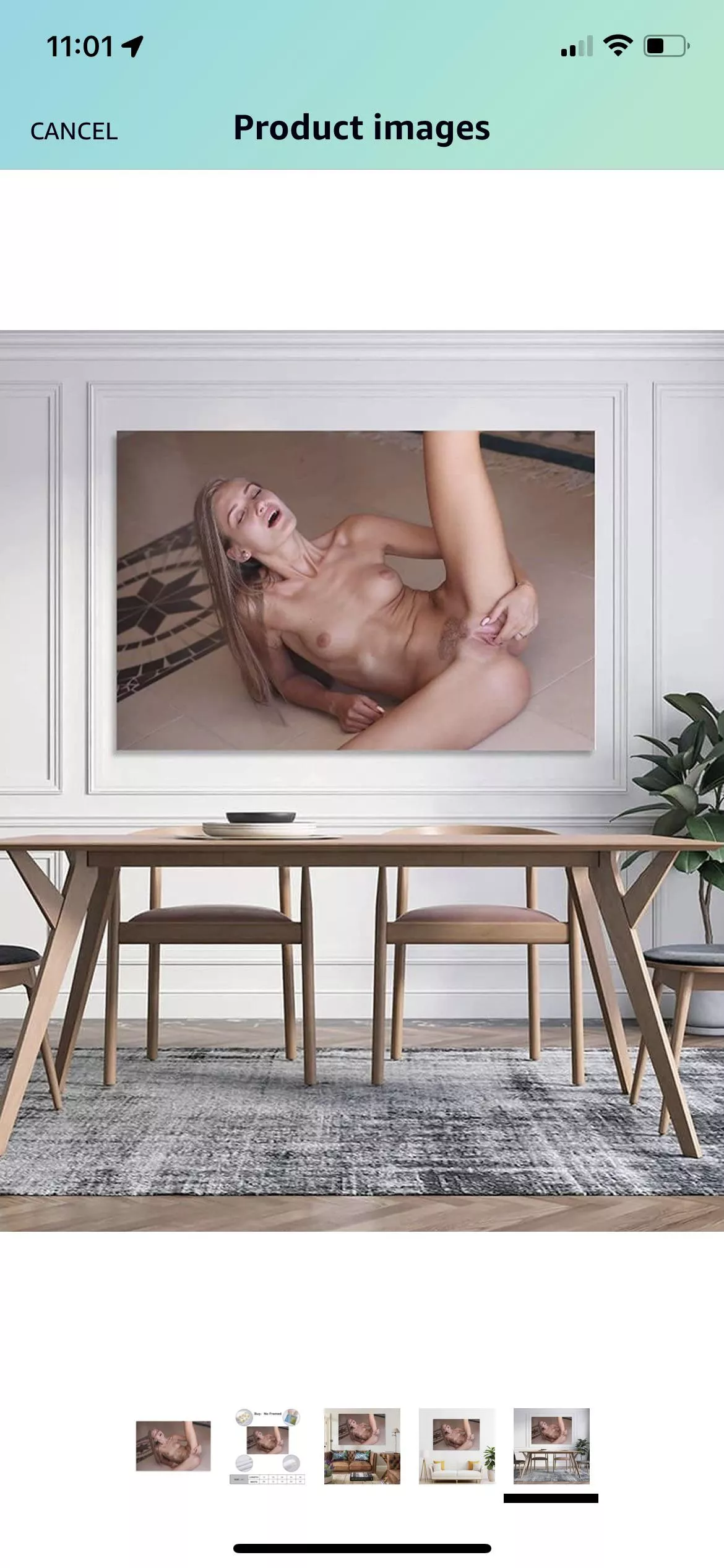 So I went on Amazon looking for a CLASSY nude painting…this is what was recommended. Also, why TF is it in the dining room?!? 😆