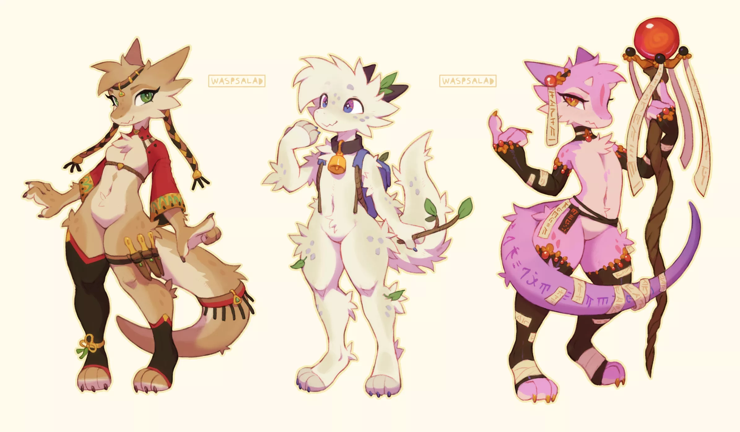 Some fluffy kobold designs I made!