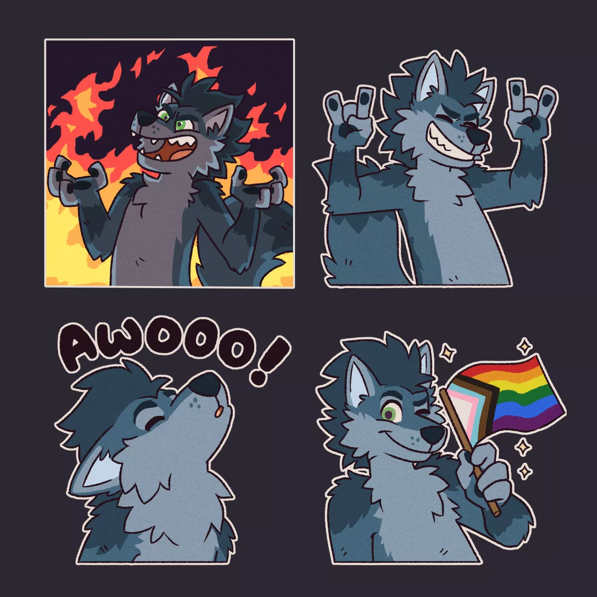 Some of the stickers I made for someone on Twitter UwU (art by me @_capycorn)