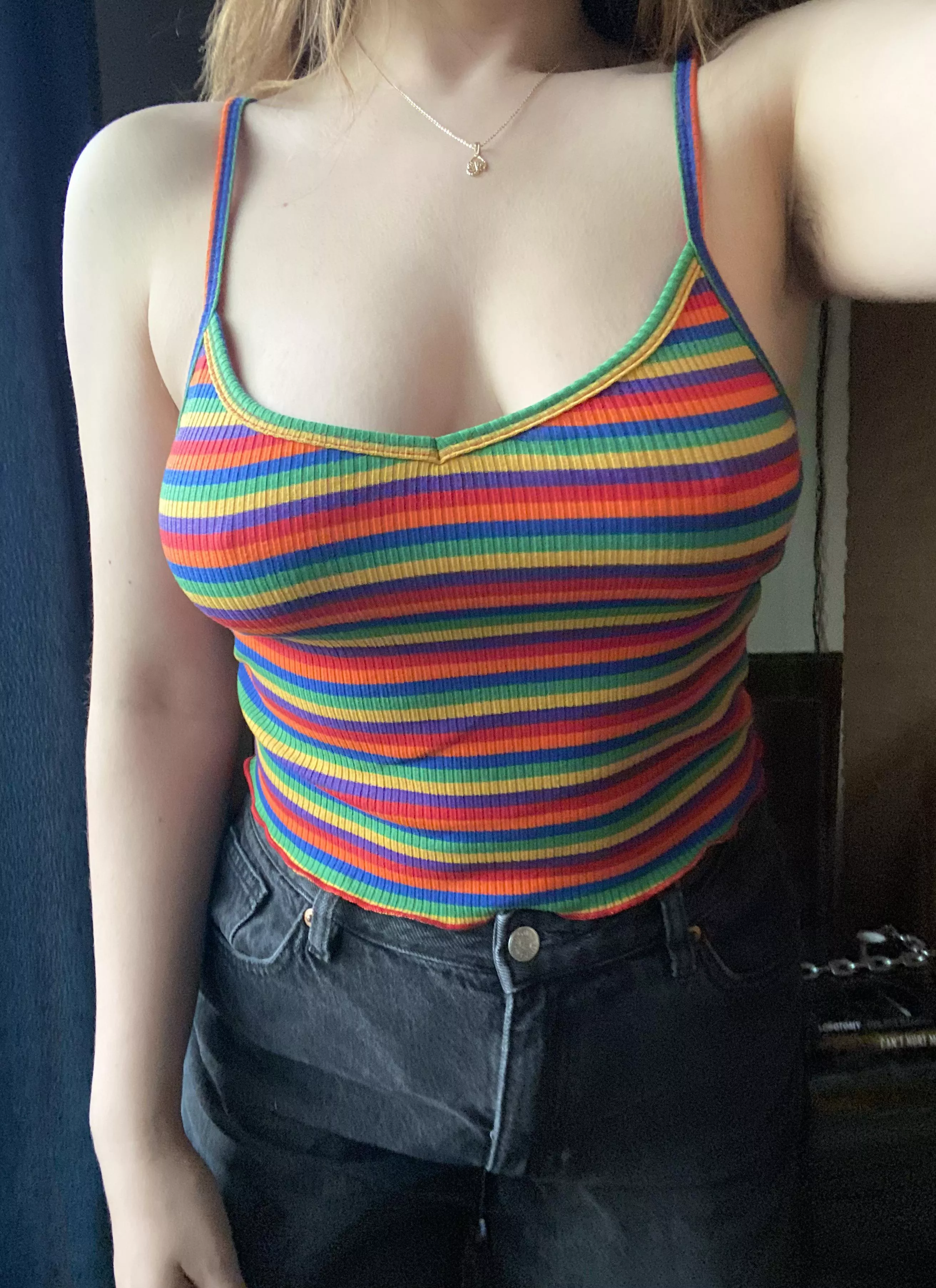 Something about braless in stripes SERIOUSLY turns me on ðŸ¥µ