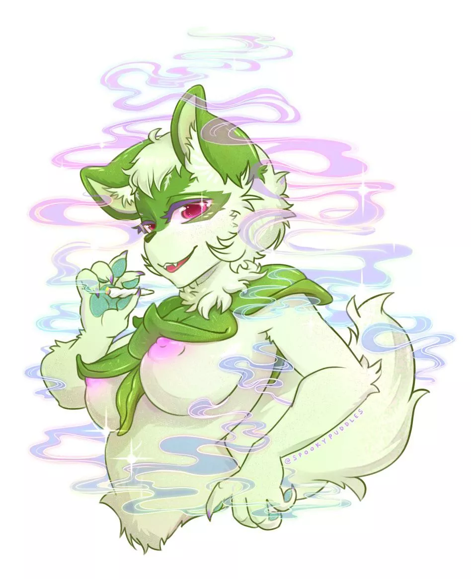 Sparkly Stoner Sprigatito (@spookypuddles)