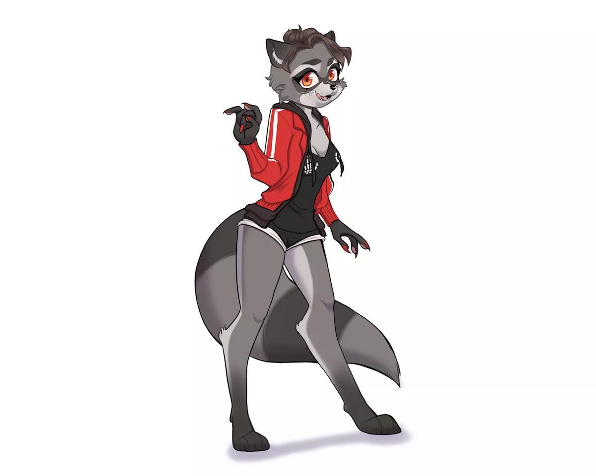 Sporty Raccoon Girl I drew recently