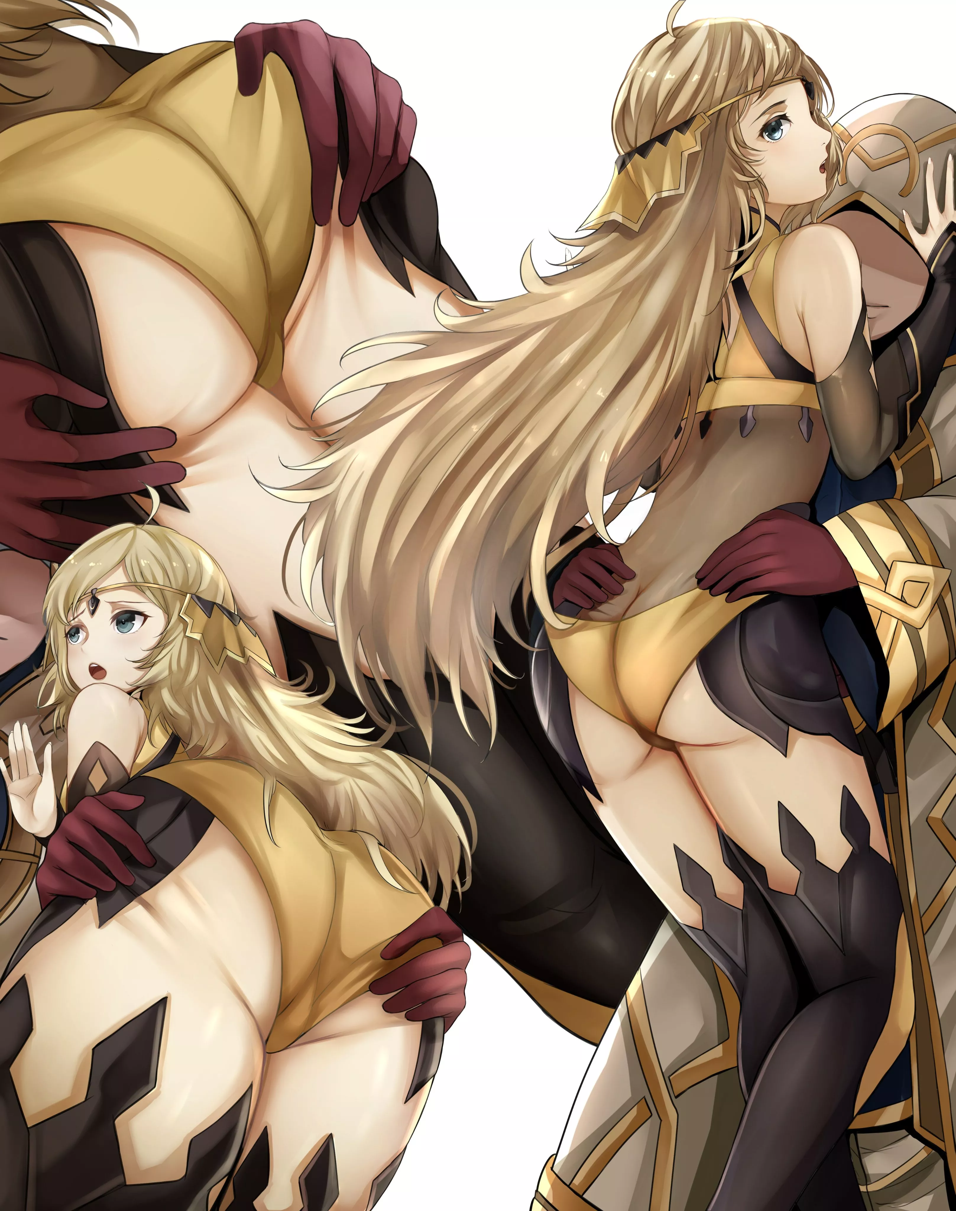 Squeezing Ophelia's glorious ass.