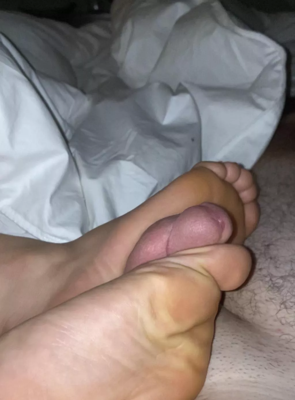 Squishing his cock after he already came