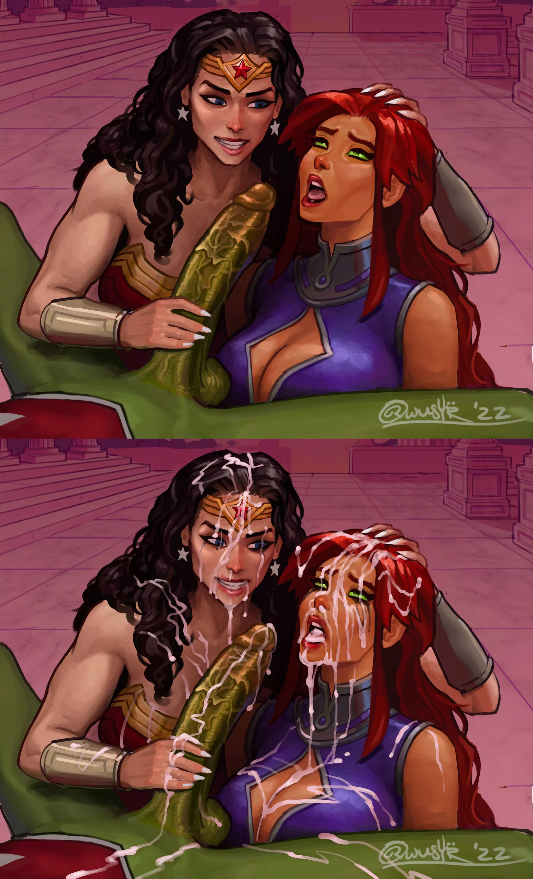 Starfire with Wonder Woman (OwusyrArt)