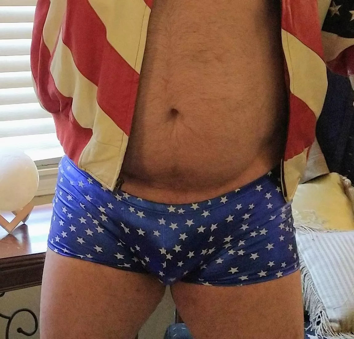 Star-spangled daddy, is a part of you going to stand up at attention?