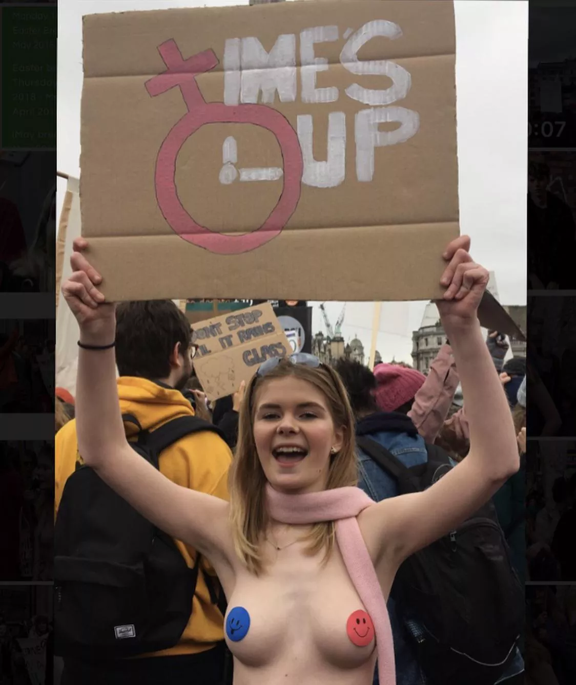 Stinky girl during protest