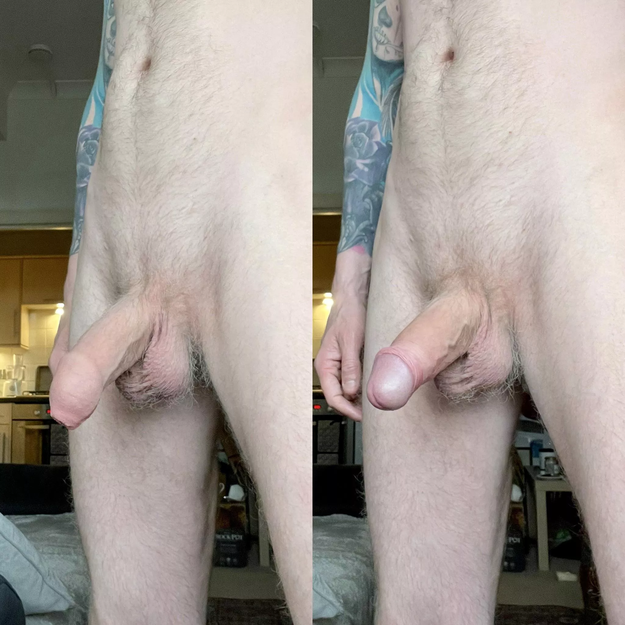 Str8 M loves showing off. Morning cock