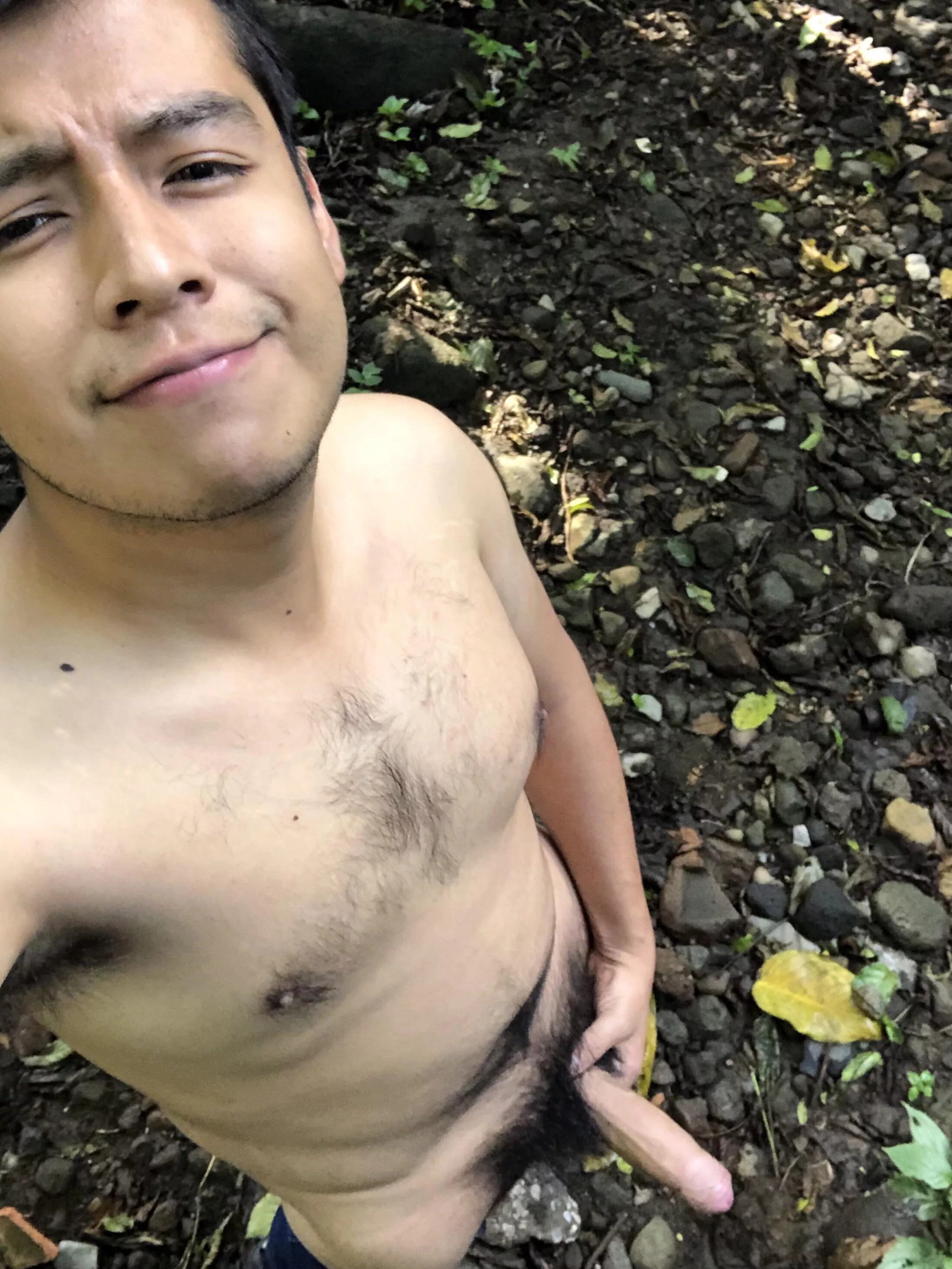 Suck my uncut cock while hiking