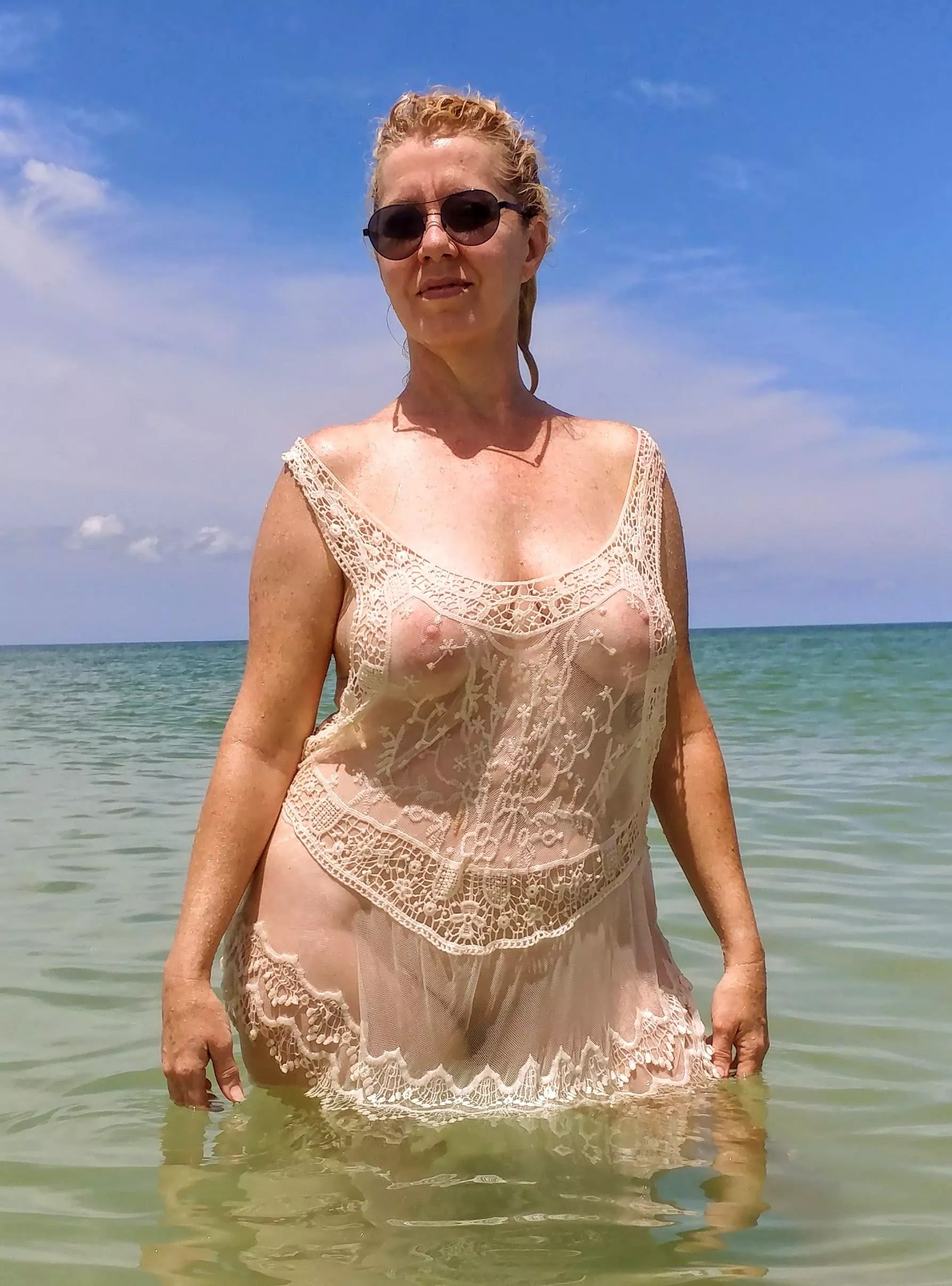 Sun-dress becomes transparent in water