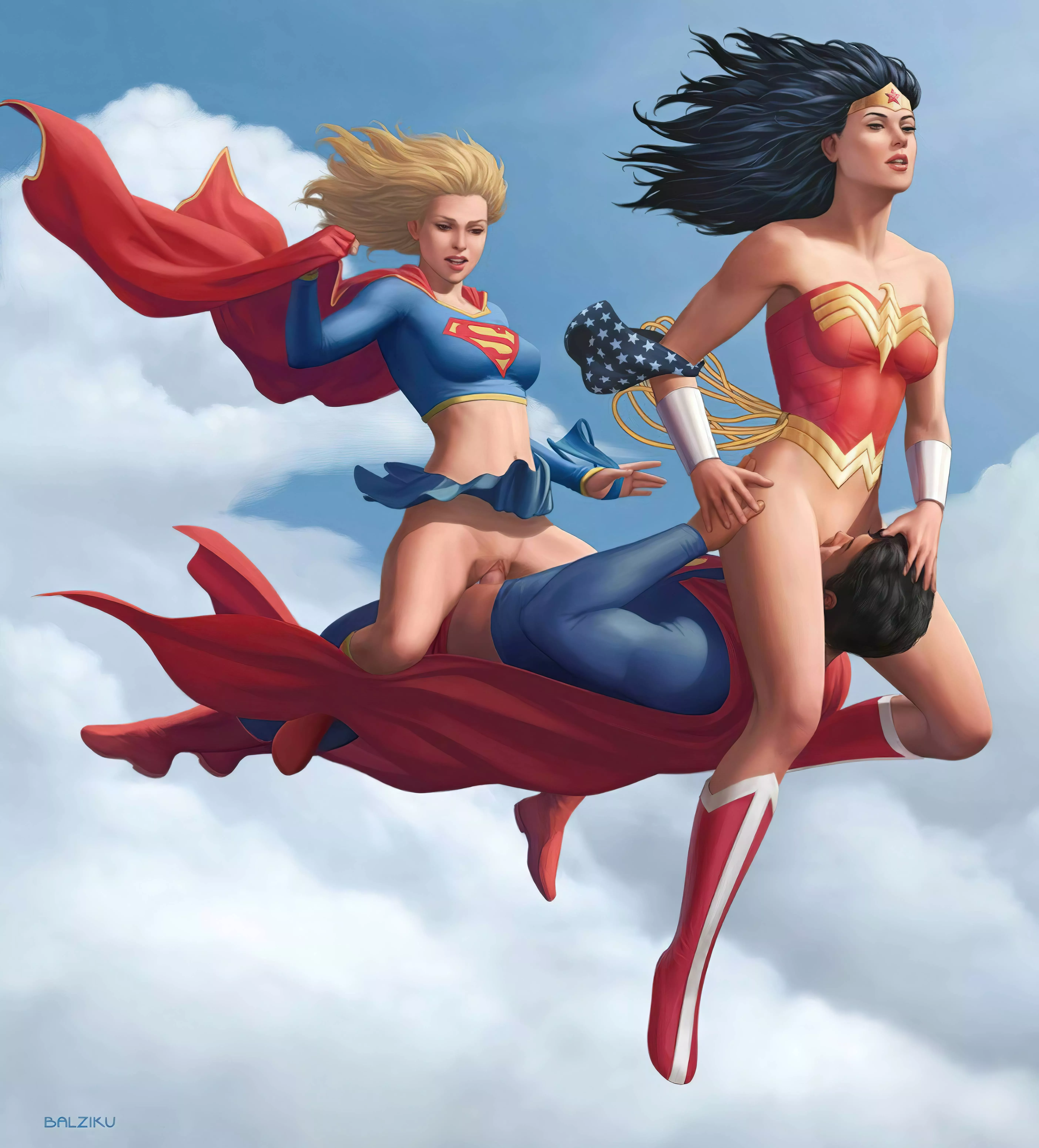 Supergirl and Wonder Woman - (DC Comics) - [Balziku]