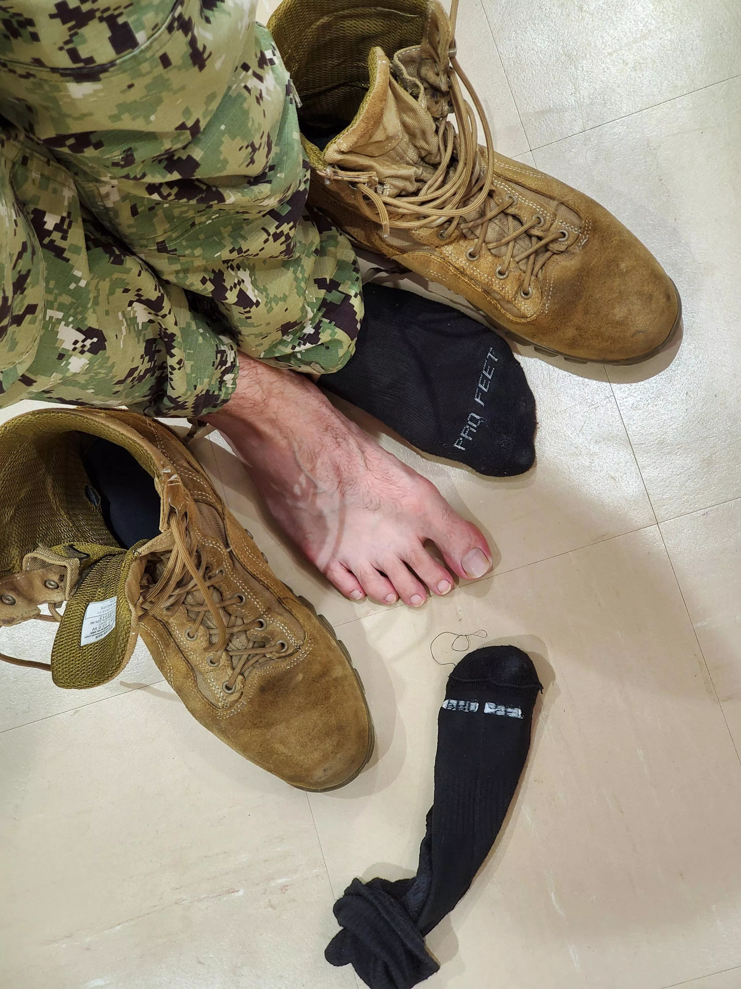 Sweaty Military feet. Was a lnog day...?