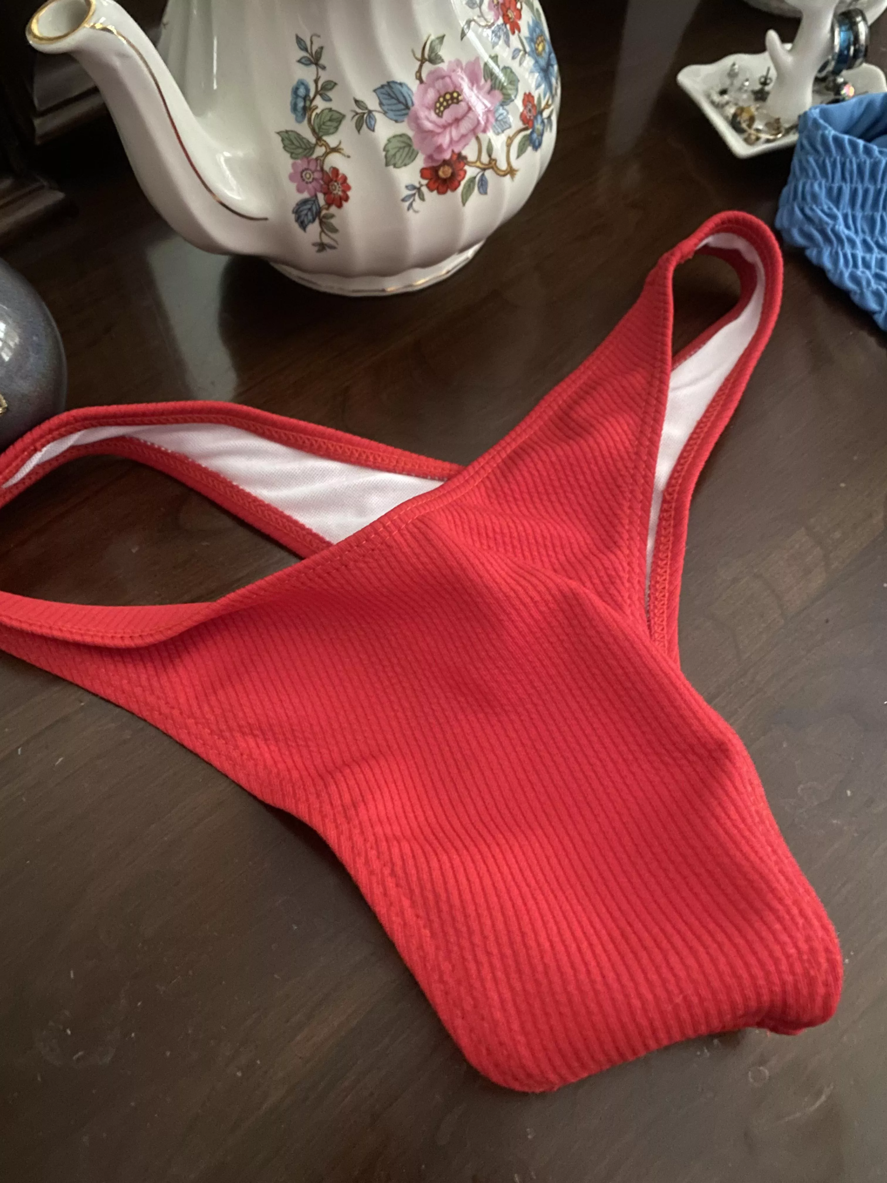 Swim Team Hot Red With Cleaned Gusset 👅 ❤️