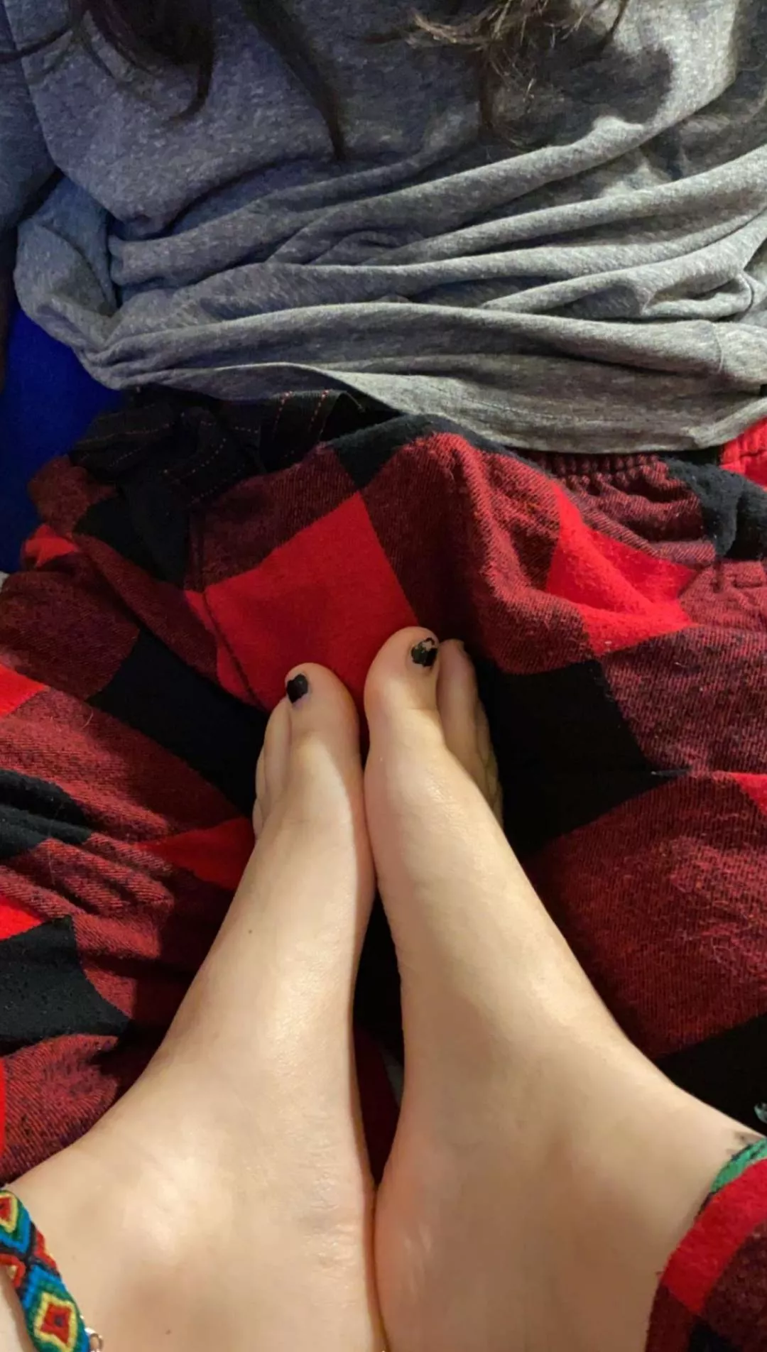 Teasing him with my feet. Who's next ðŸ˜ðŸ˜