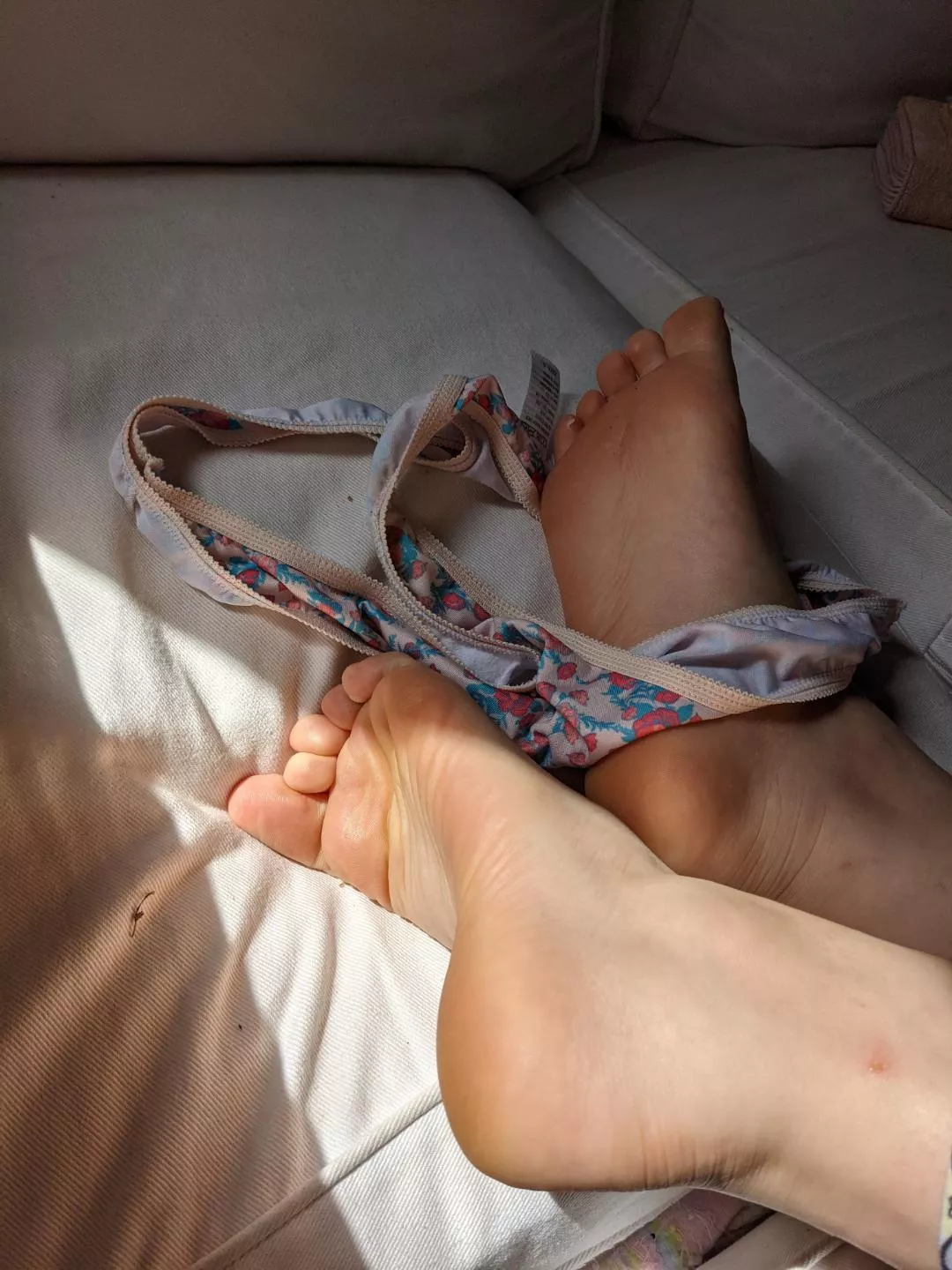 Teasing your lips with my toes is my favorite hobby