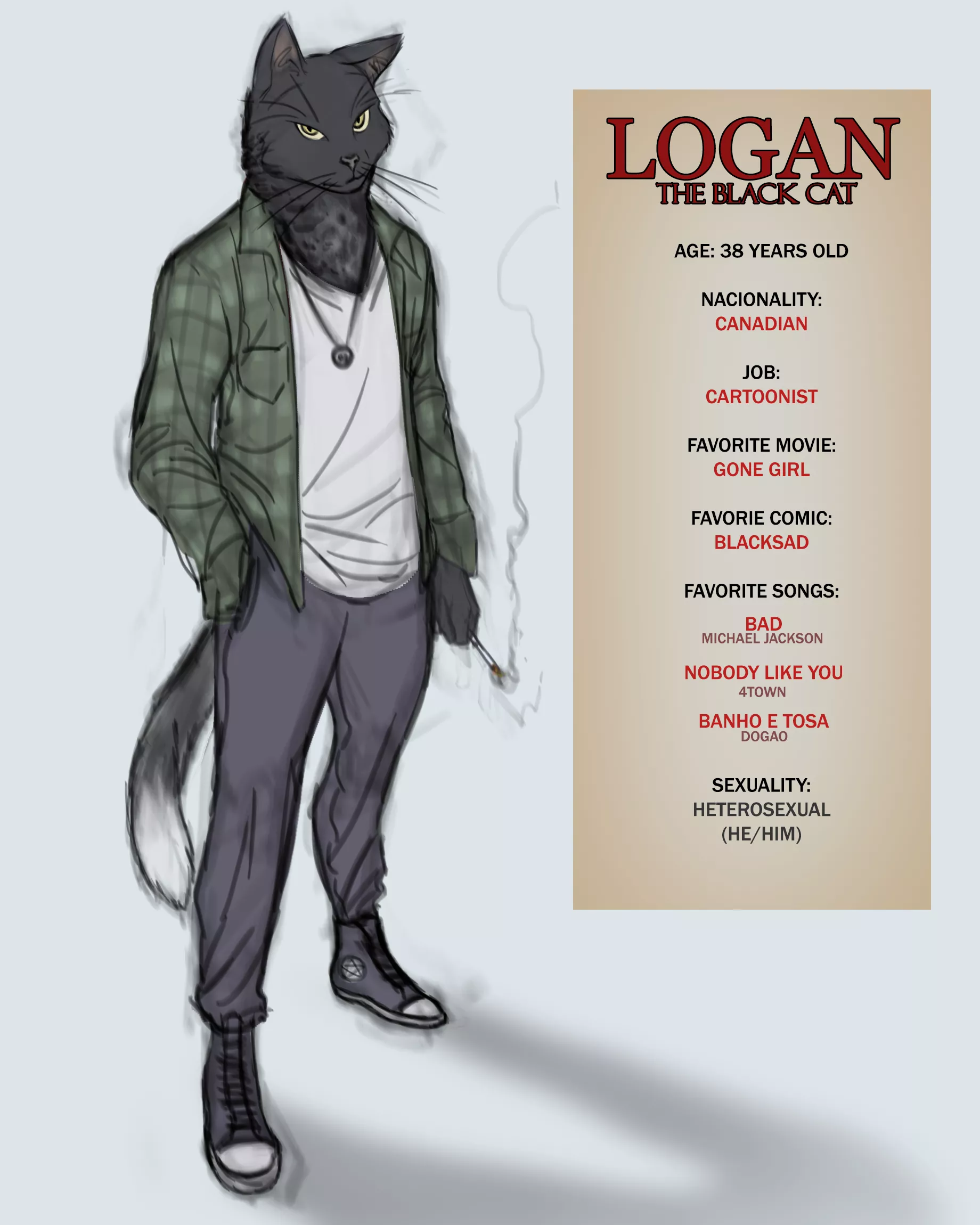 that is a quickly sketch of my fursona, his name is Logan, I hope you like him