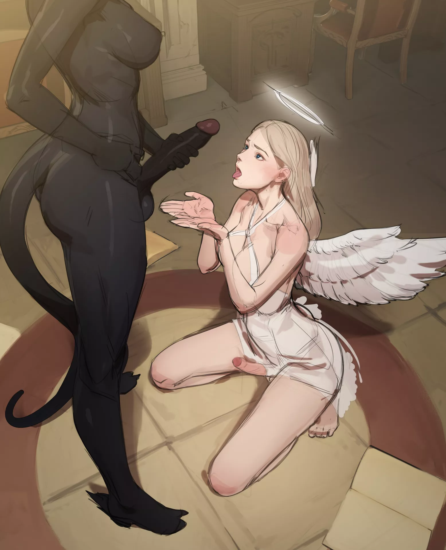 The Angel submits her body to the Devil