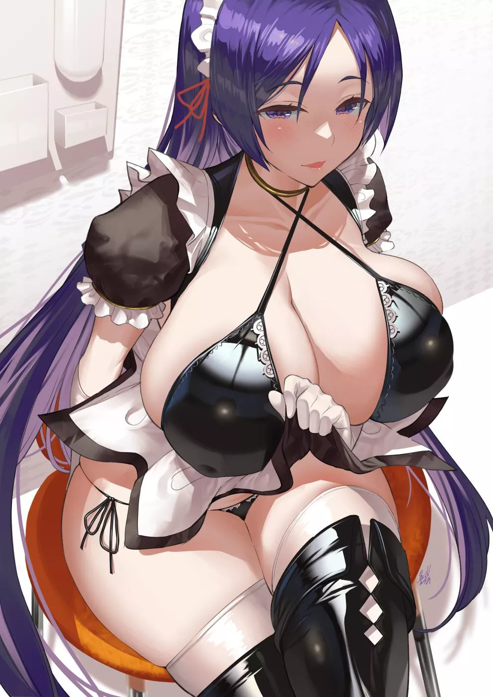 The beautiful Raikou No Minamoto dressed as a maid. ( oudenim )