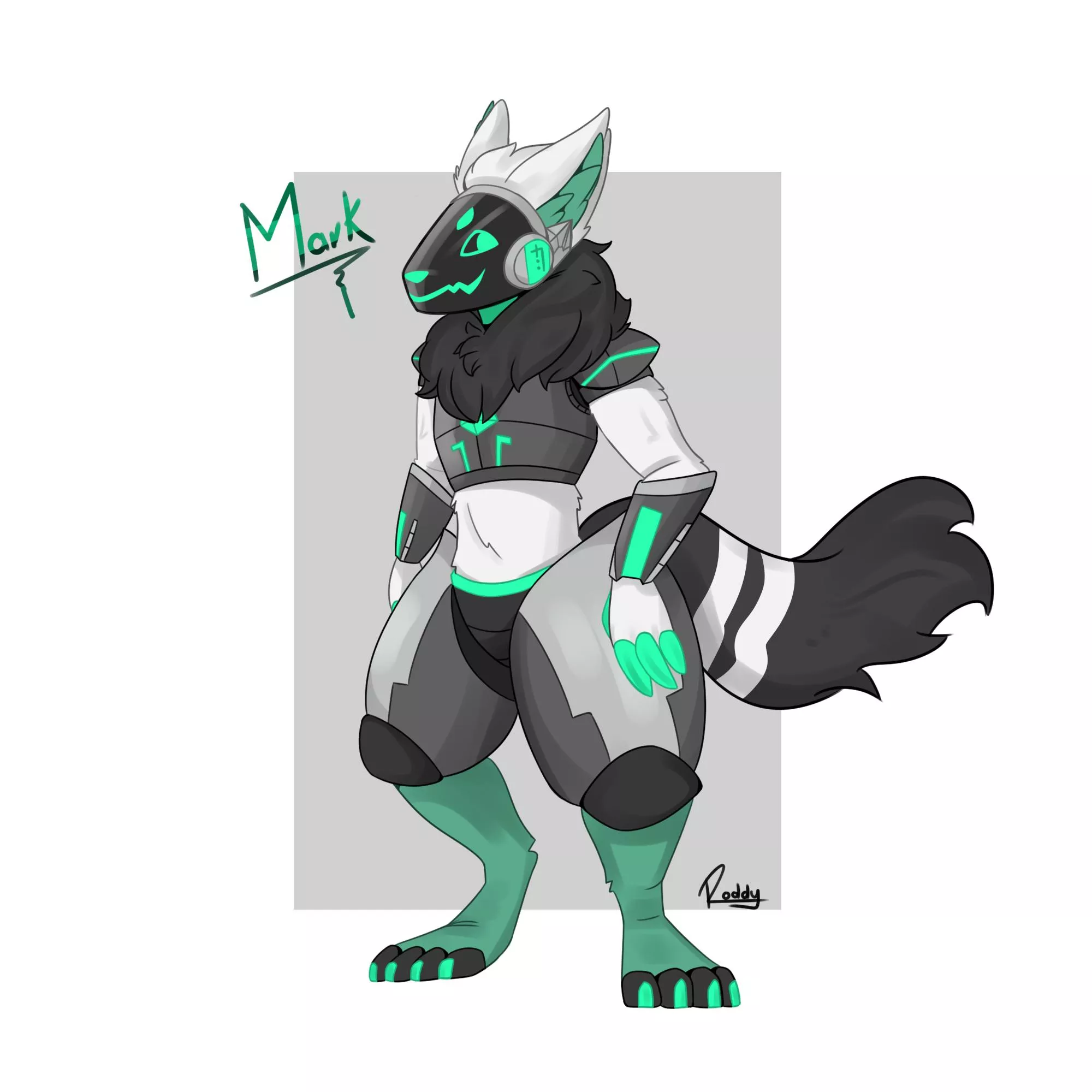 the first time I make a protogen OC, his name is Mark :D