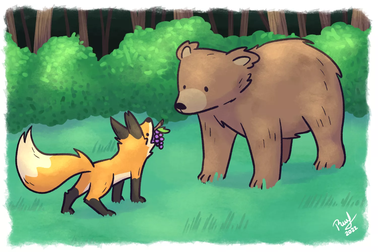 The fox and the bear (by me)