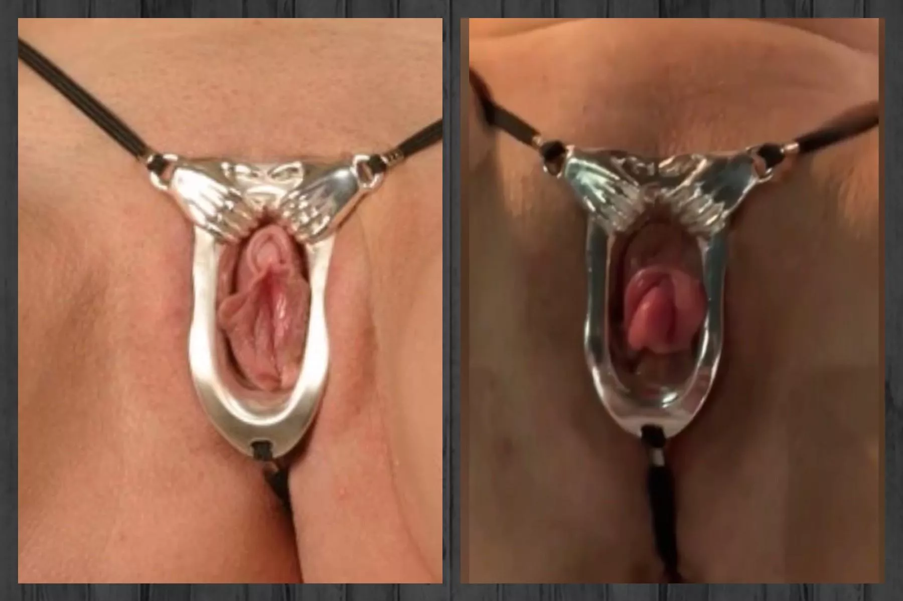 The models clit versus mine. Clit jewelry