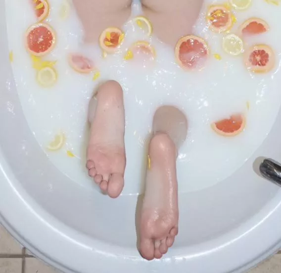 the real stars of my milk bath shoot. i know you wish you were that lil petal on my right sole🥵