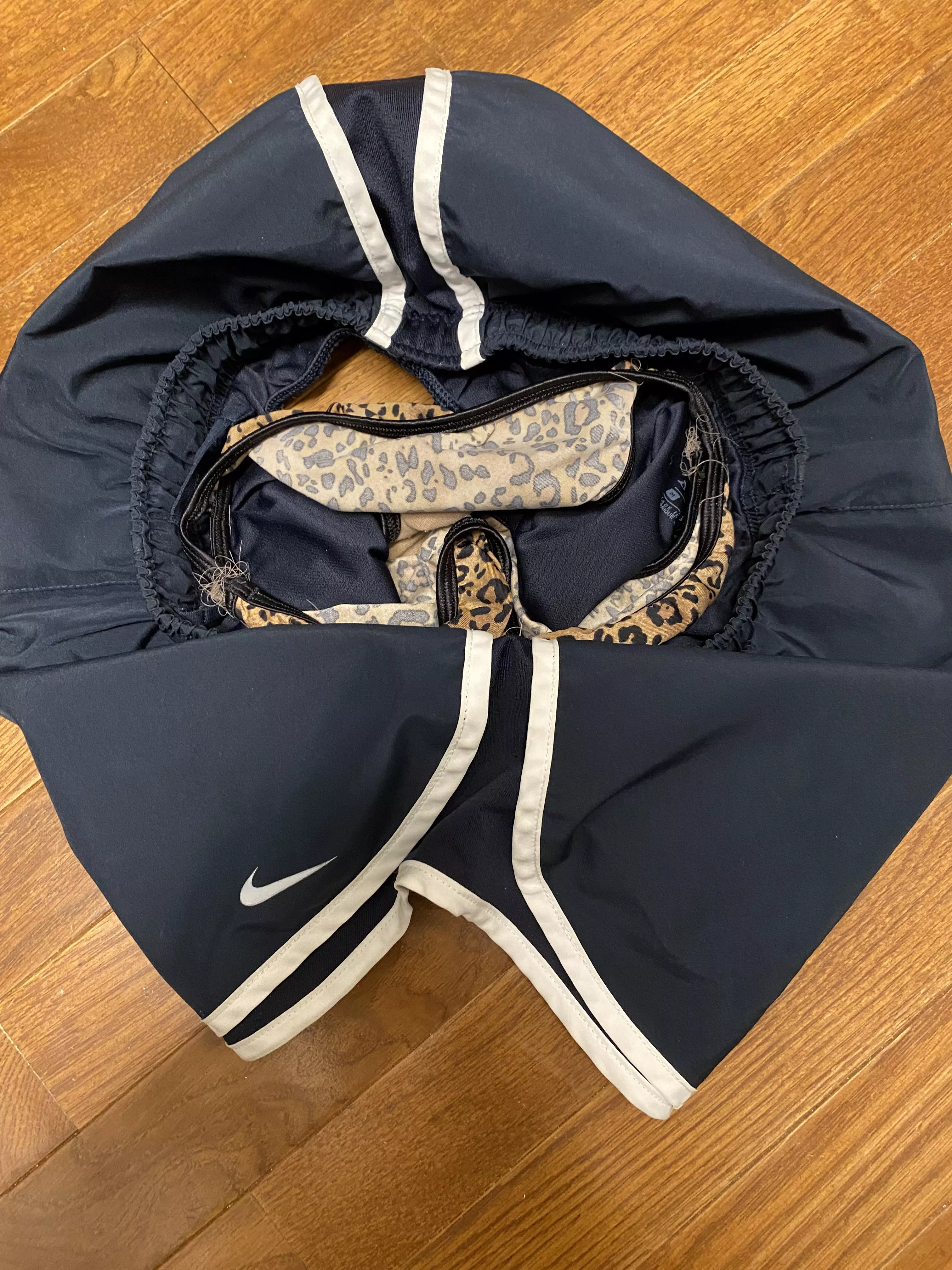 The Swim Team Drop. Nike Shorts and Vanity Fair Panties Make Cute Bedfellows.