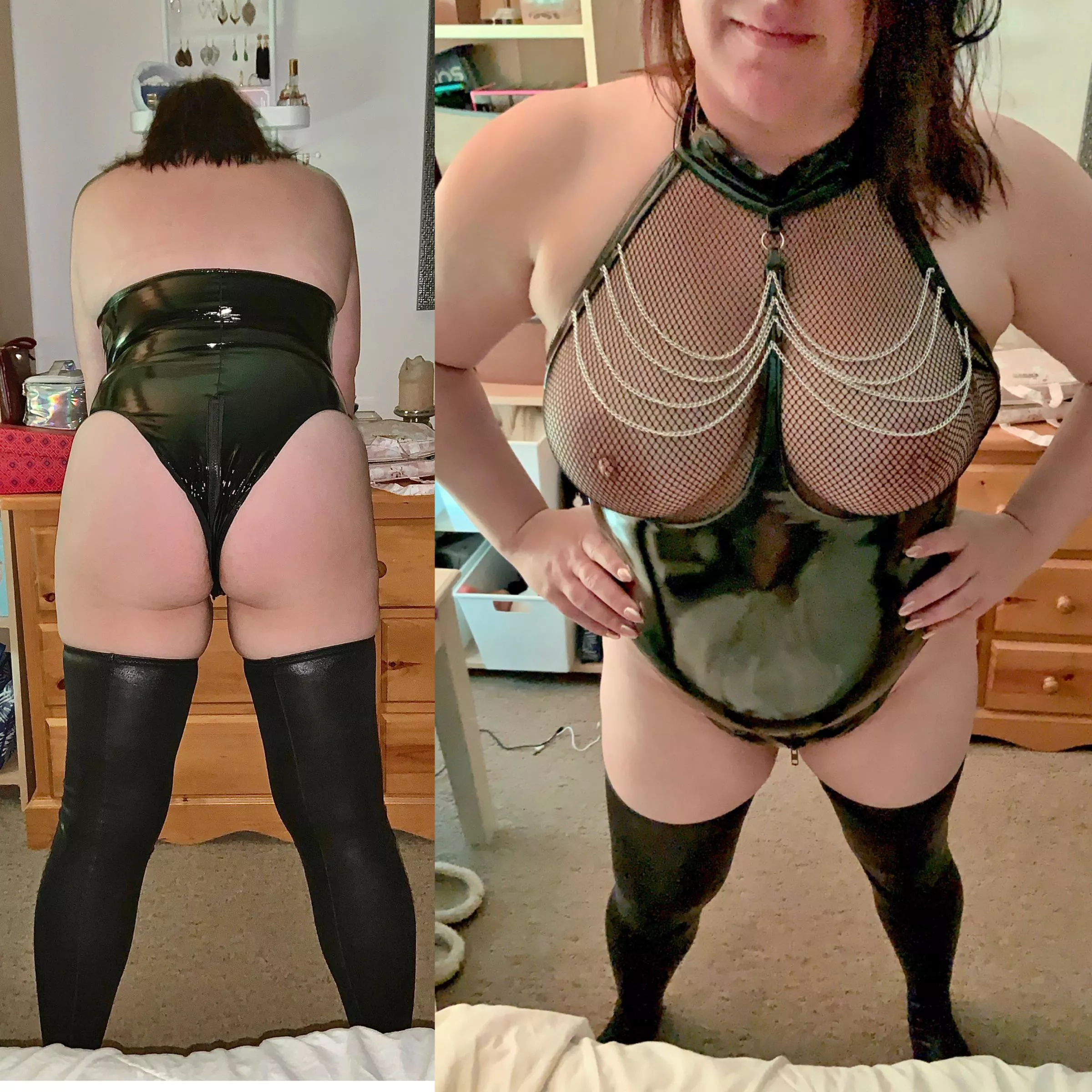 The things Iâ€™d do in a room full cocks wearing this outfit [F] 45 y/o