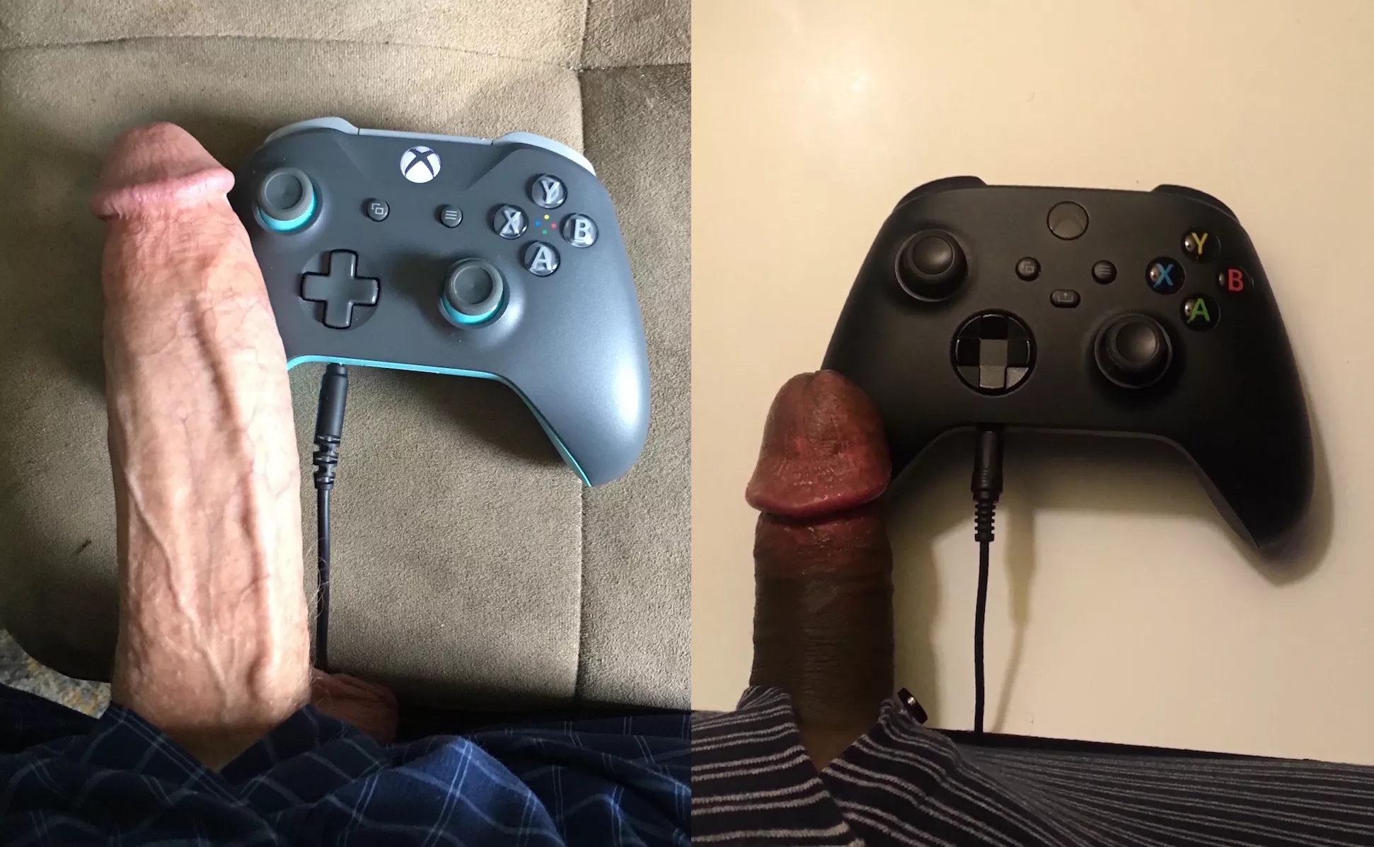 The Xbox Series controller is slightly smaller than the Xbox One controller. I wish my cock was just slightly smaller than the cock of u/blueeyebeanstalk...