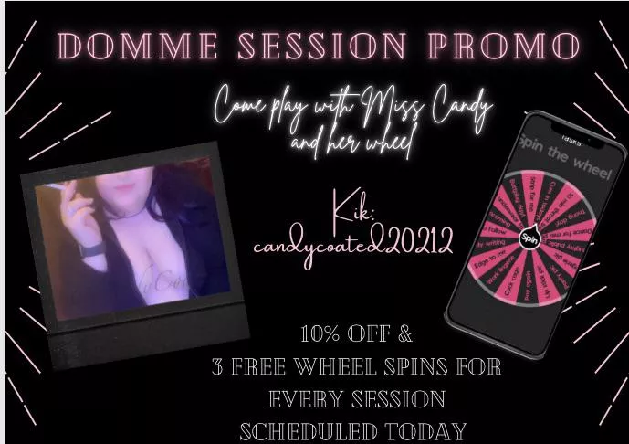 ðŸ­ Thereâ€™s never been a better time to become mine ðŸ˜ˆ discounted session and free wheels spins if you get on my schedule today! [Selling]