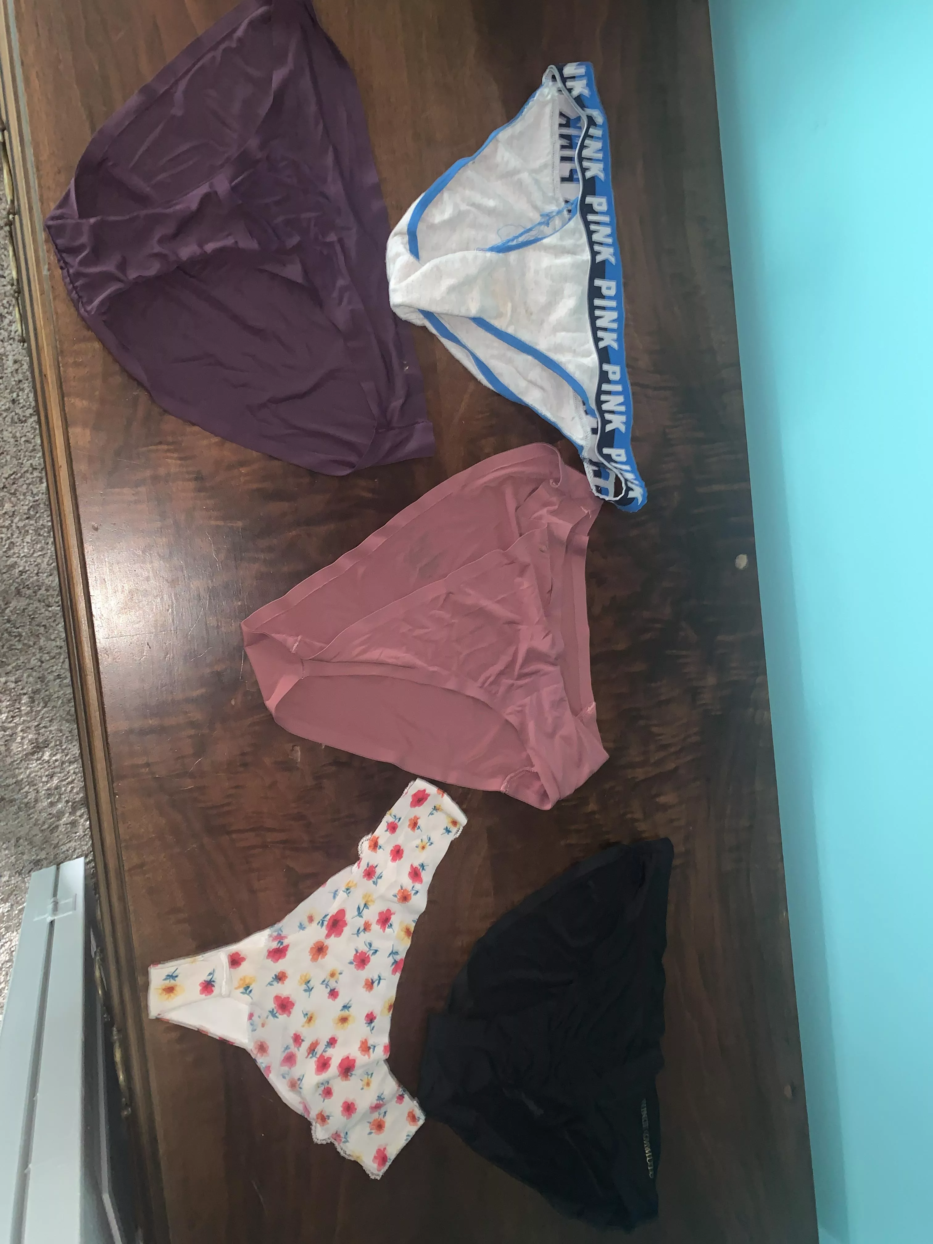 These are my little sister's panties. Which ones should I cum in?