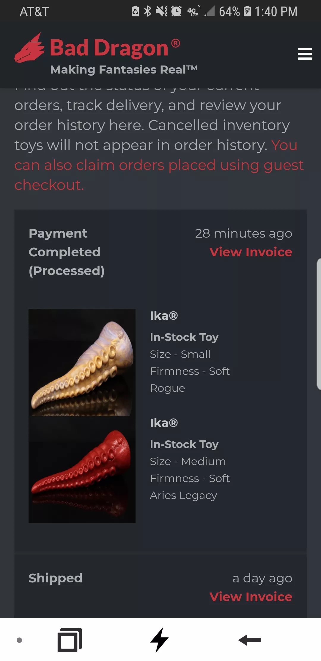 These will likely be the very last ones for a while (I have realized I've spent entirely too much money lately on sex toys), but just snagged these earlier for some extra help sizing up!