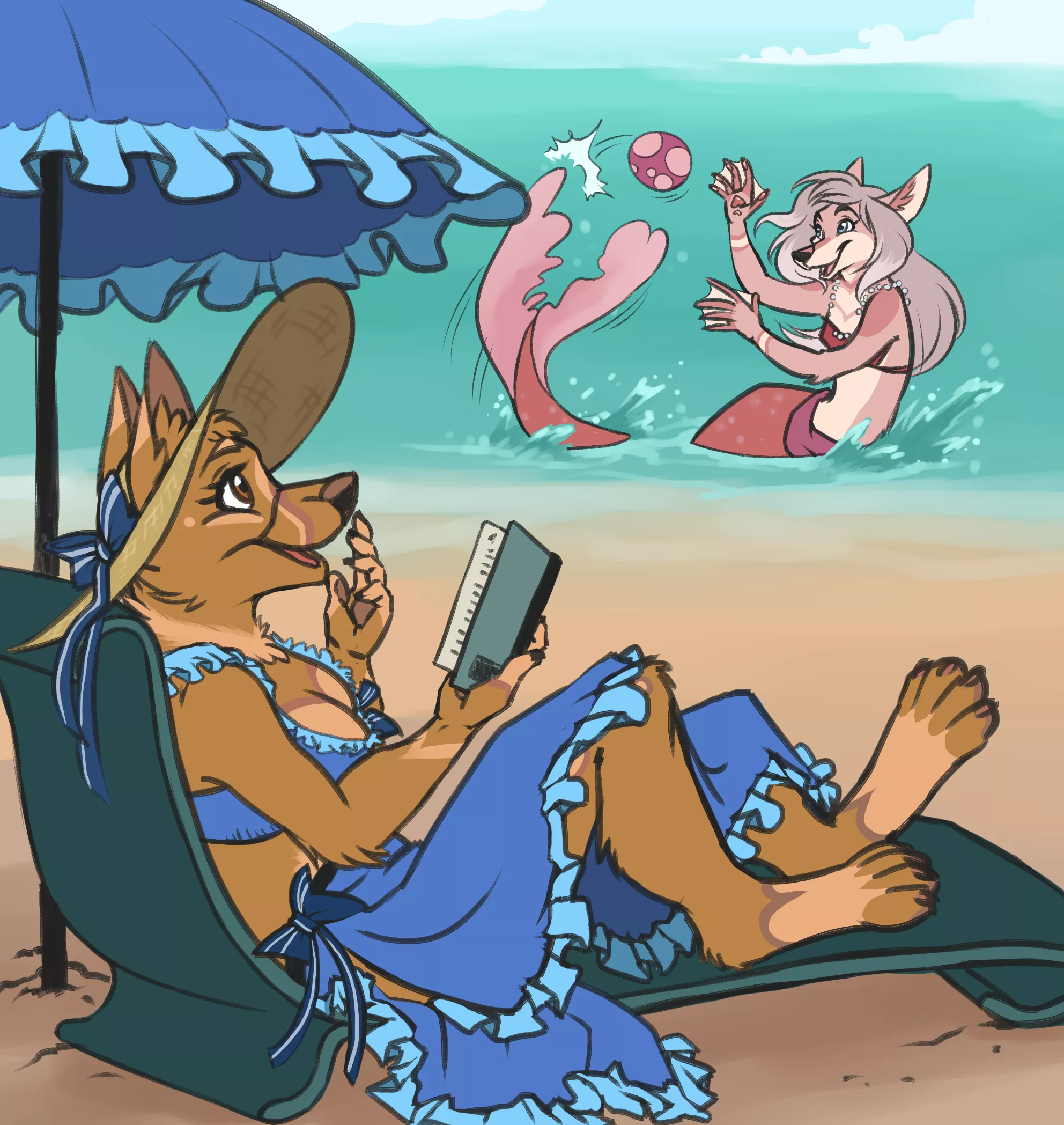 Thinking about summer... (Characters mine | Art by Elke)