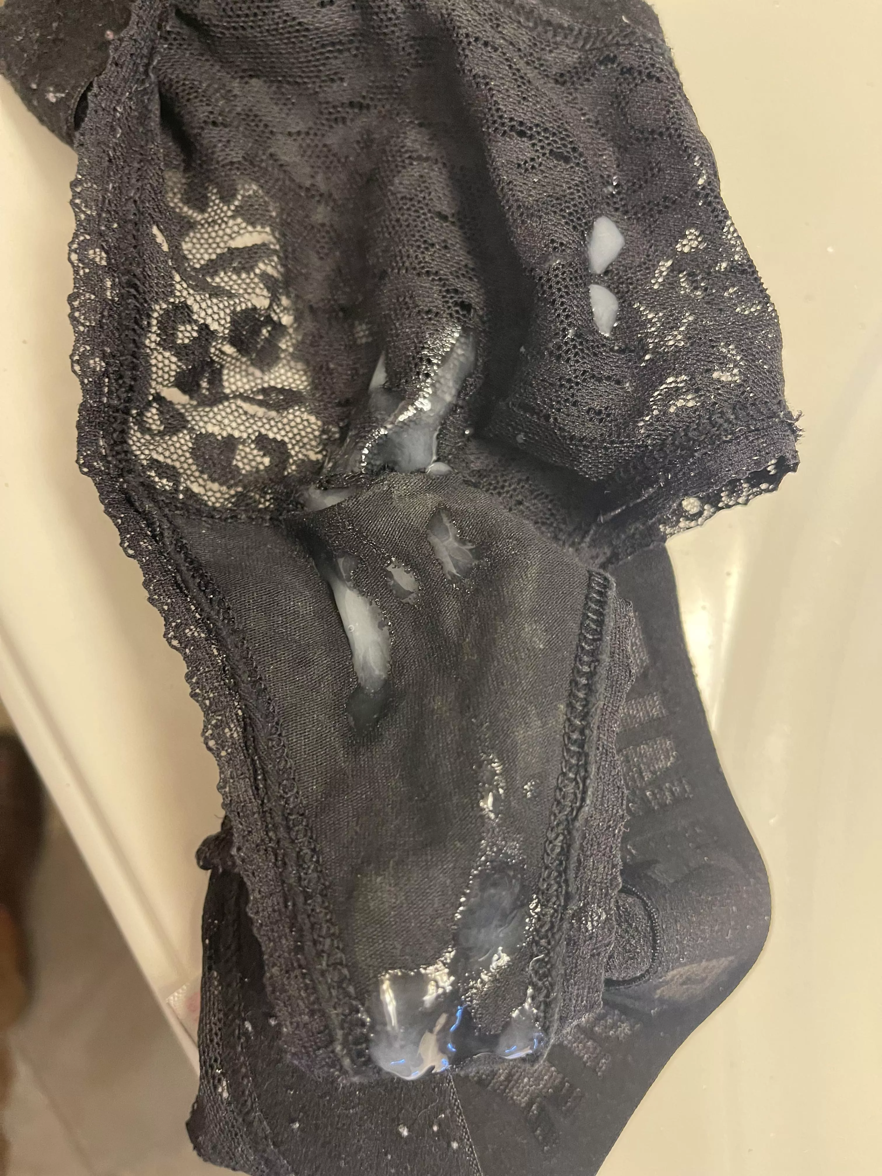 This is a first for me. One of my customers sent me a pic to show me how much he enjoyed my panties.