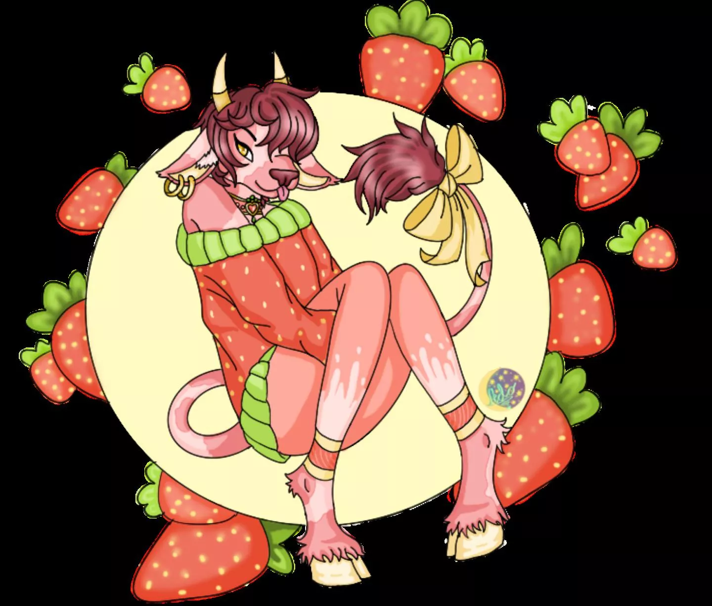 This is Mo-mo the Strawberry milk Cow U vU