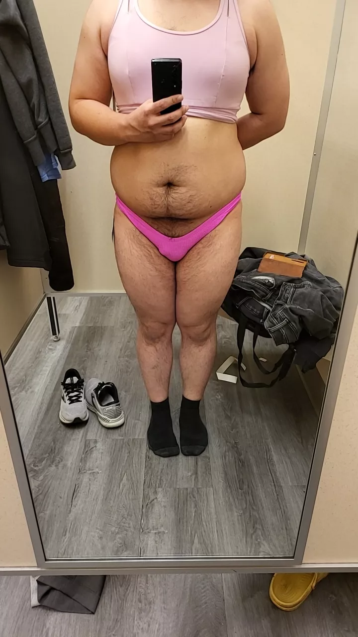 This is what I get for DMing an 18 year old BWC...now I'm dressed up in the fitting room of a Nordstrom Rack. He says I need to wear the panties home.