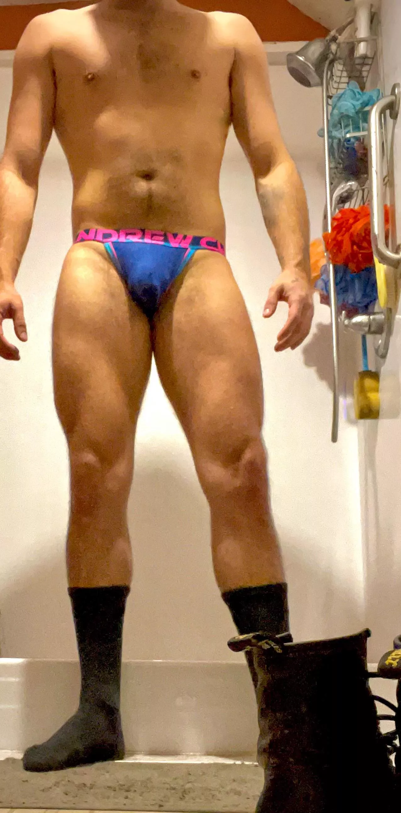 Those legs! That body! I am one lucky Daddy, thatâ€™s for damn sure! I canâ€™t wait to rip that jock off him tonight after heâ€™s smoked and swallow every bit of it!