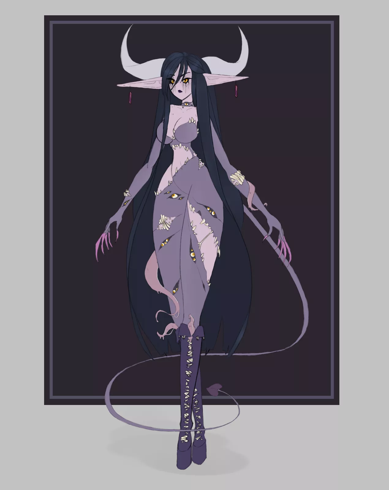 tiefling wearing mimics by me (twitter @Skrt004)