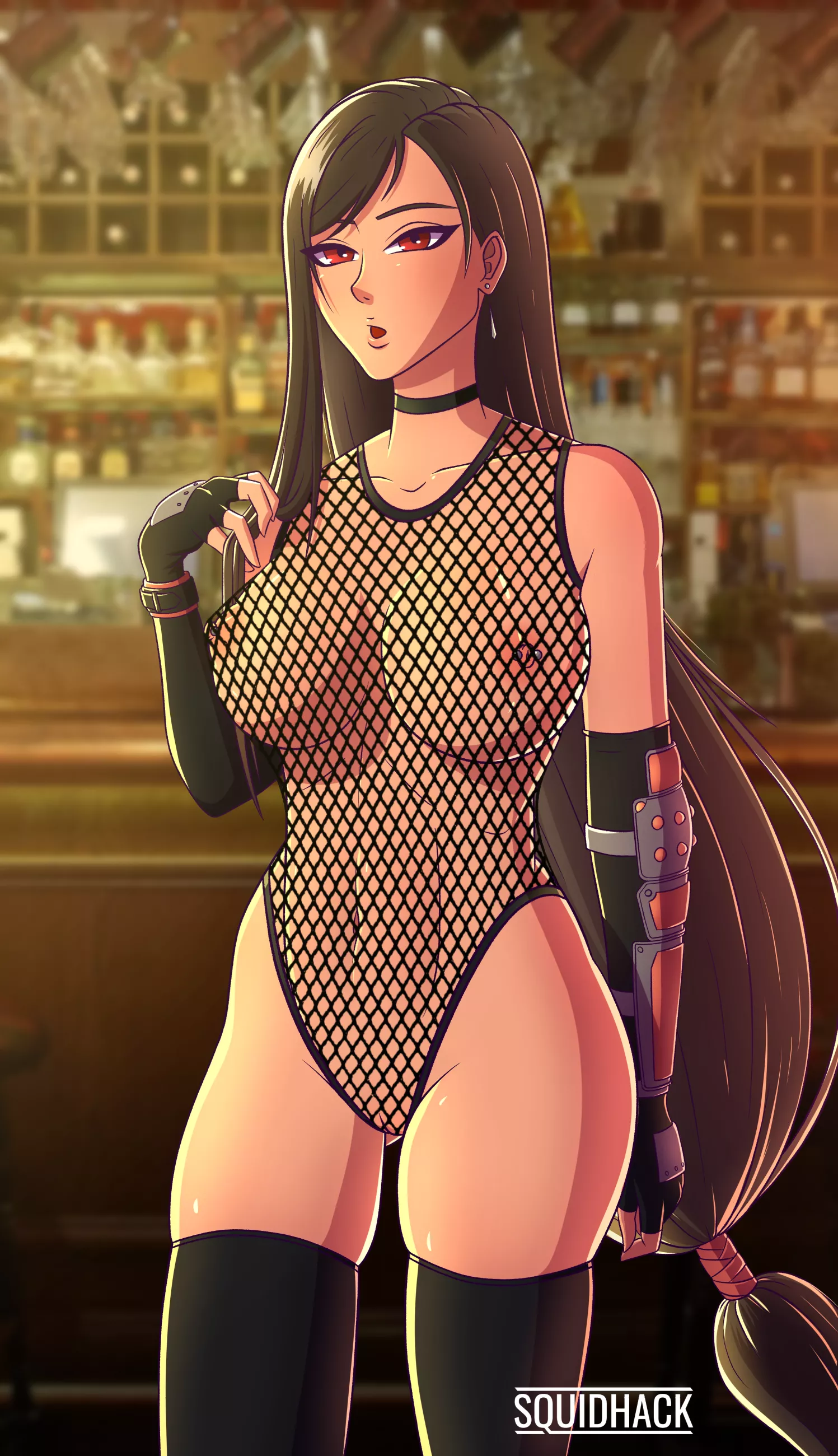 Tifa at the bar (SquidHack) [Final Fantasy]