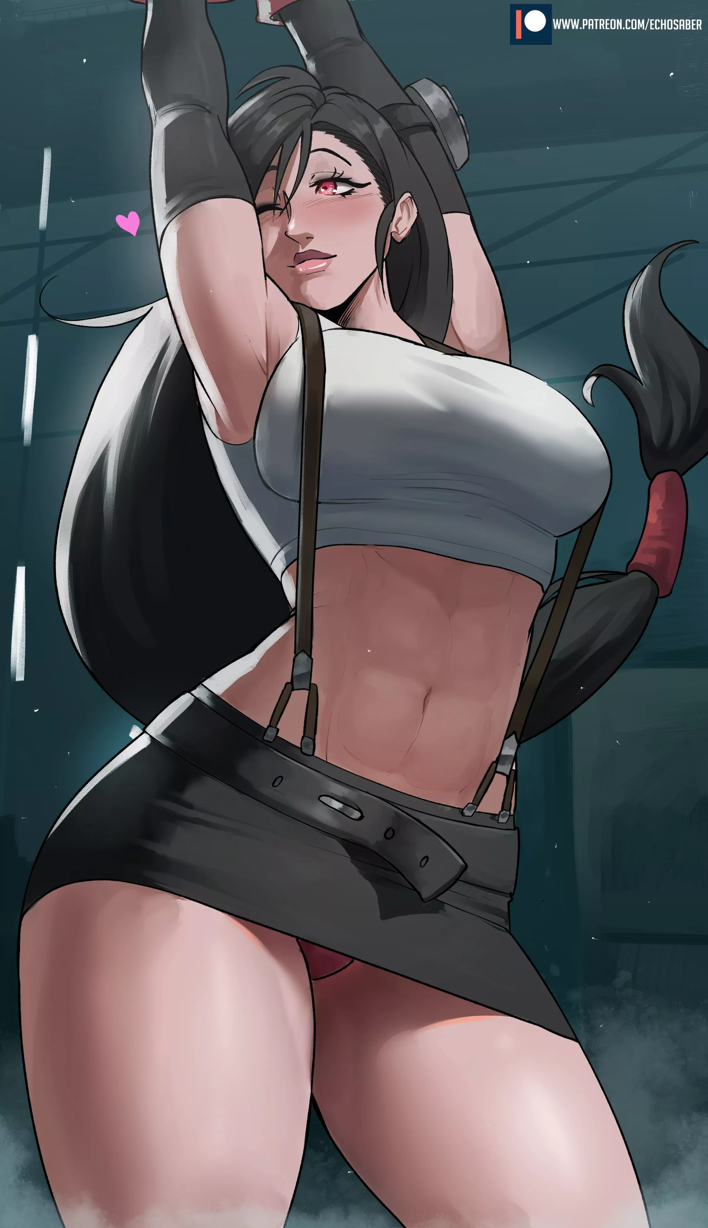 Tifa stretching after battle (Echo Saber) [Final Fantasy]