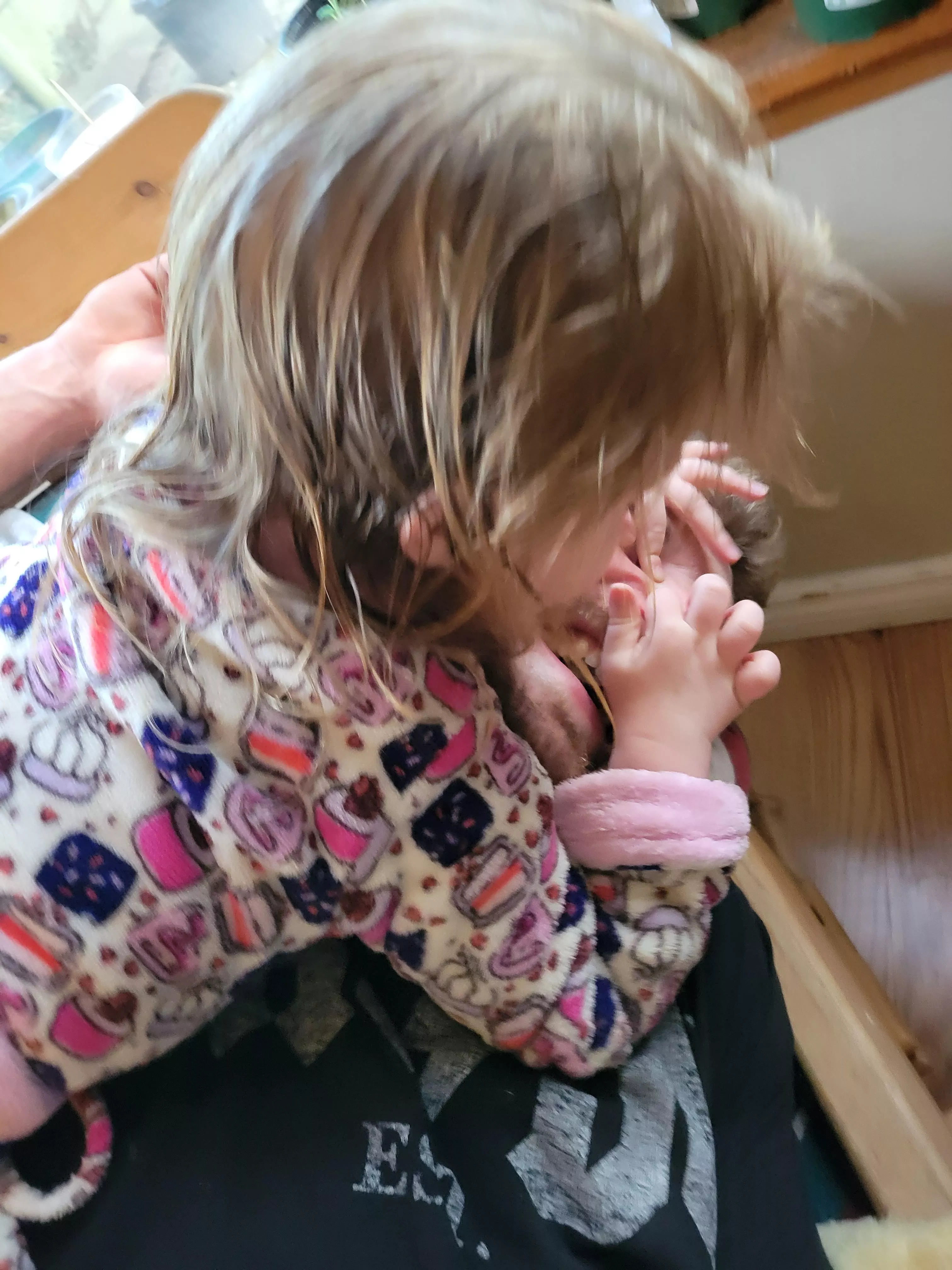 toddler has seen me popping daddy's nose, now she wants to try 🤣