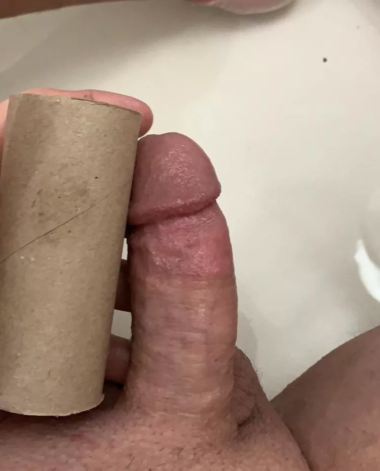 Toilet paper roll comparison. Send me a pic with you doing it and I will do a side by side comparison. Good luck.