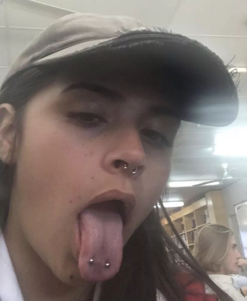 Tongue pierced Ahegao